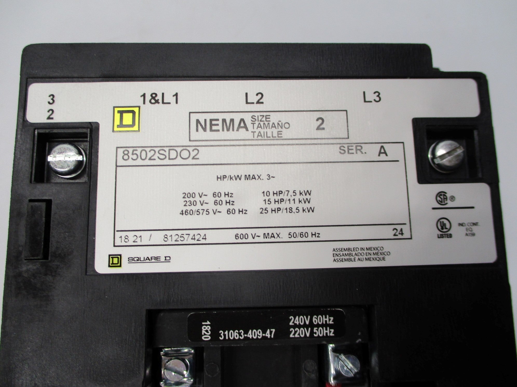 SQUARE D 8502SDO2V03 SER. A 220/240V NSMP