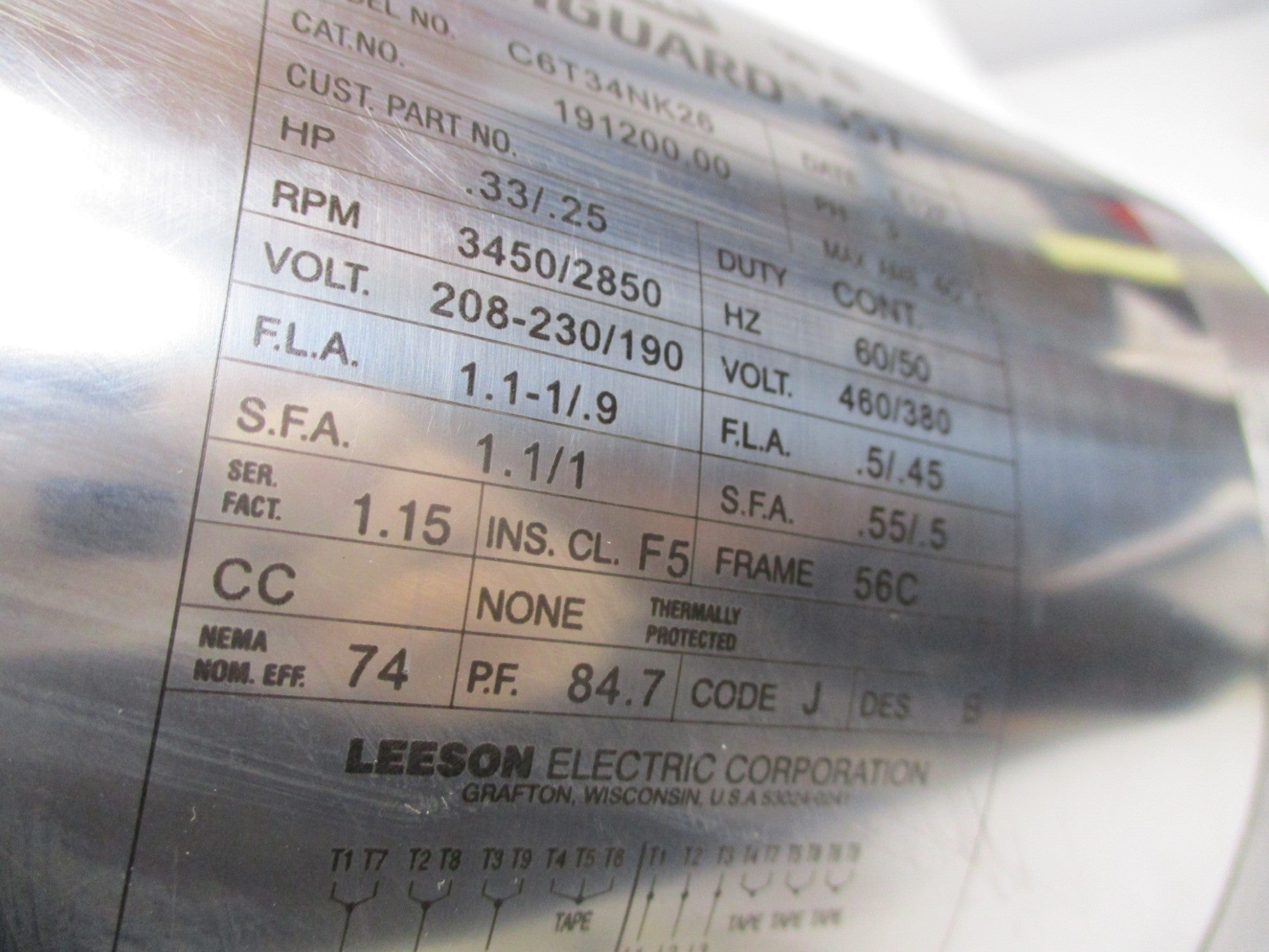 LEESON ELECTRIC C6T34NK26 NSNP