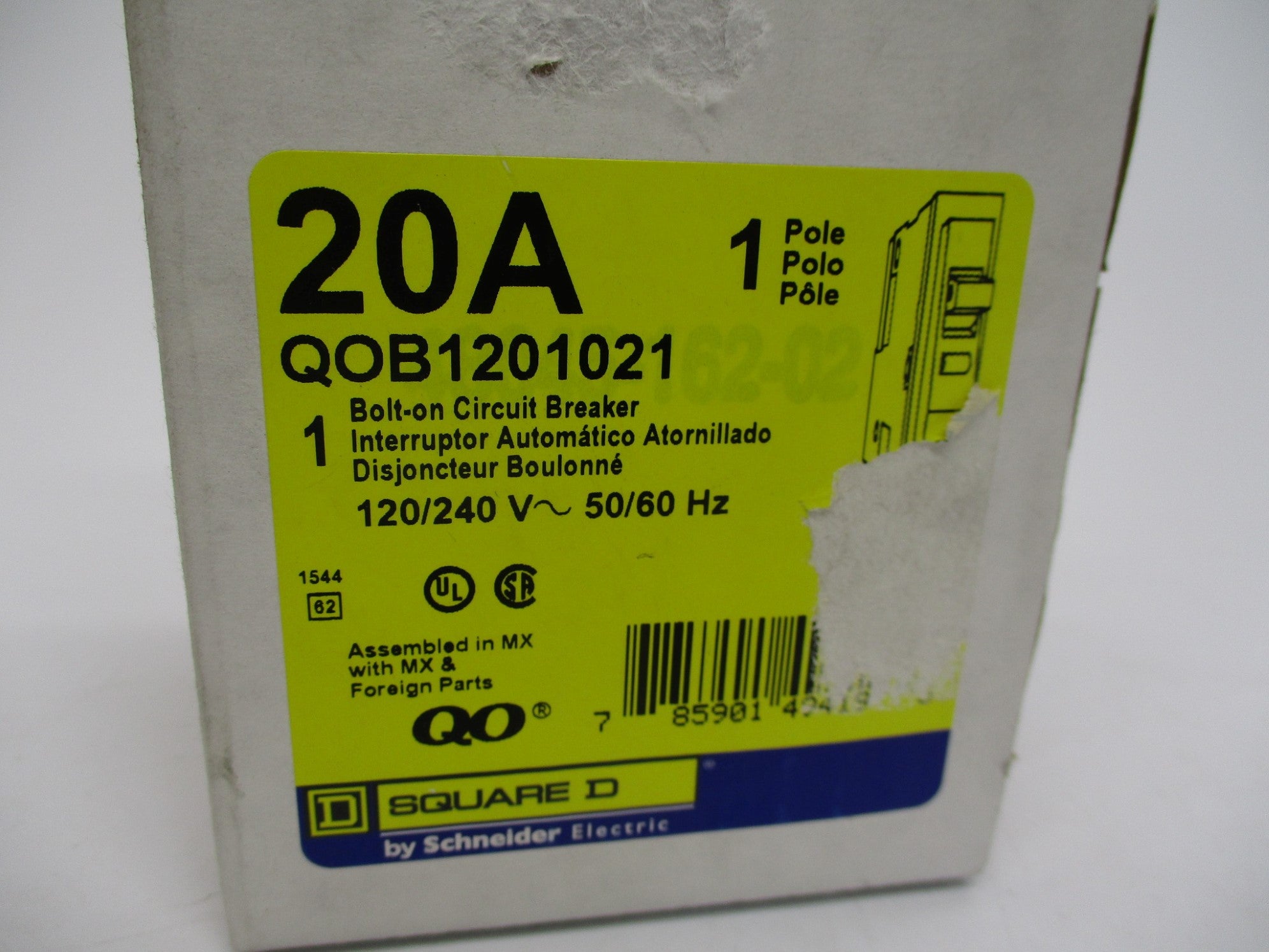 SQUARE D QOB1201021 20A 120/240V NSMP