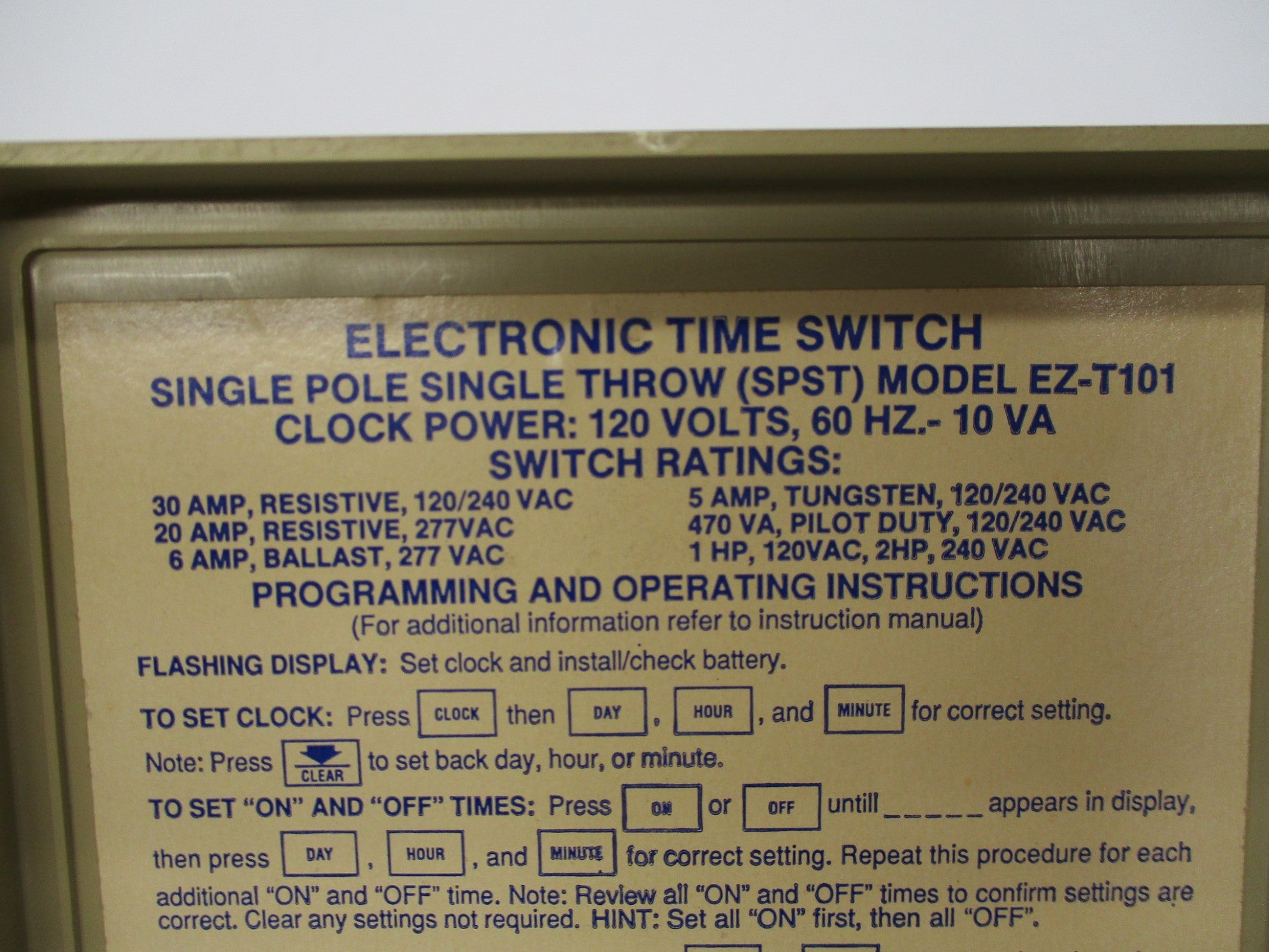 EZ COTNROLS EZ-T101 NSNP
