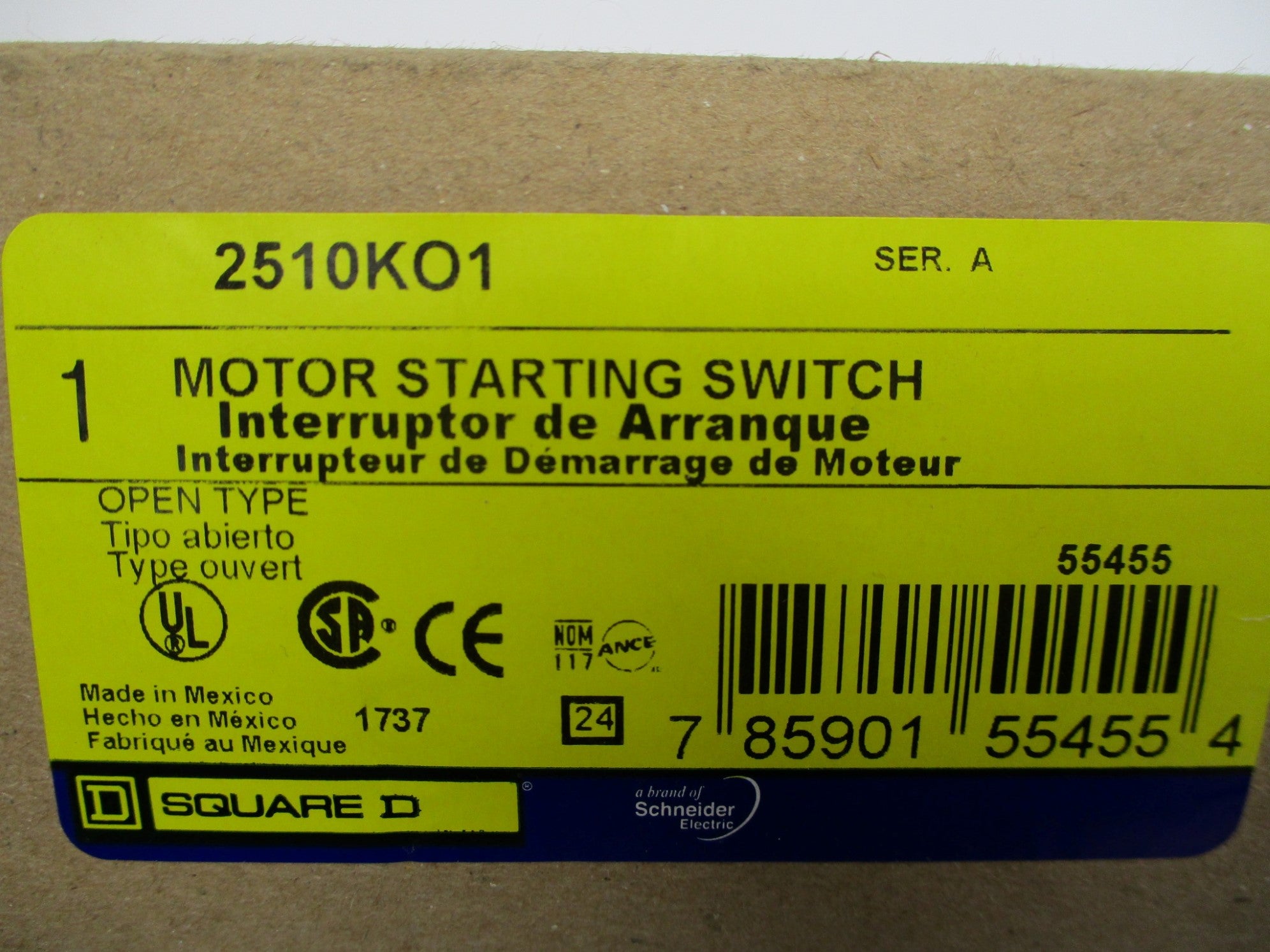 SQUARE D 2510KO1 SER. A NSMP