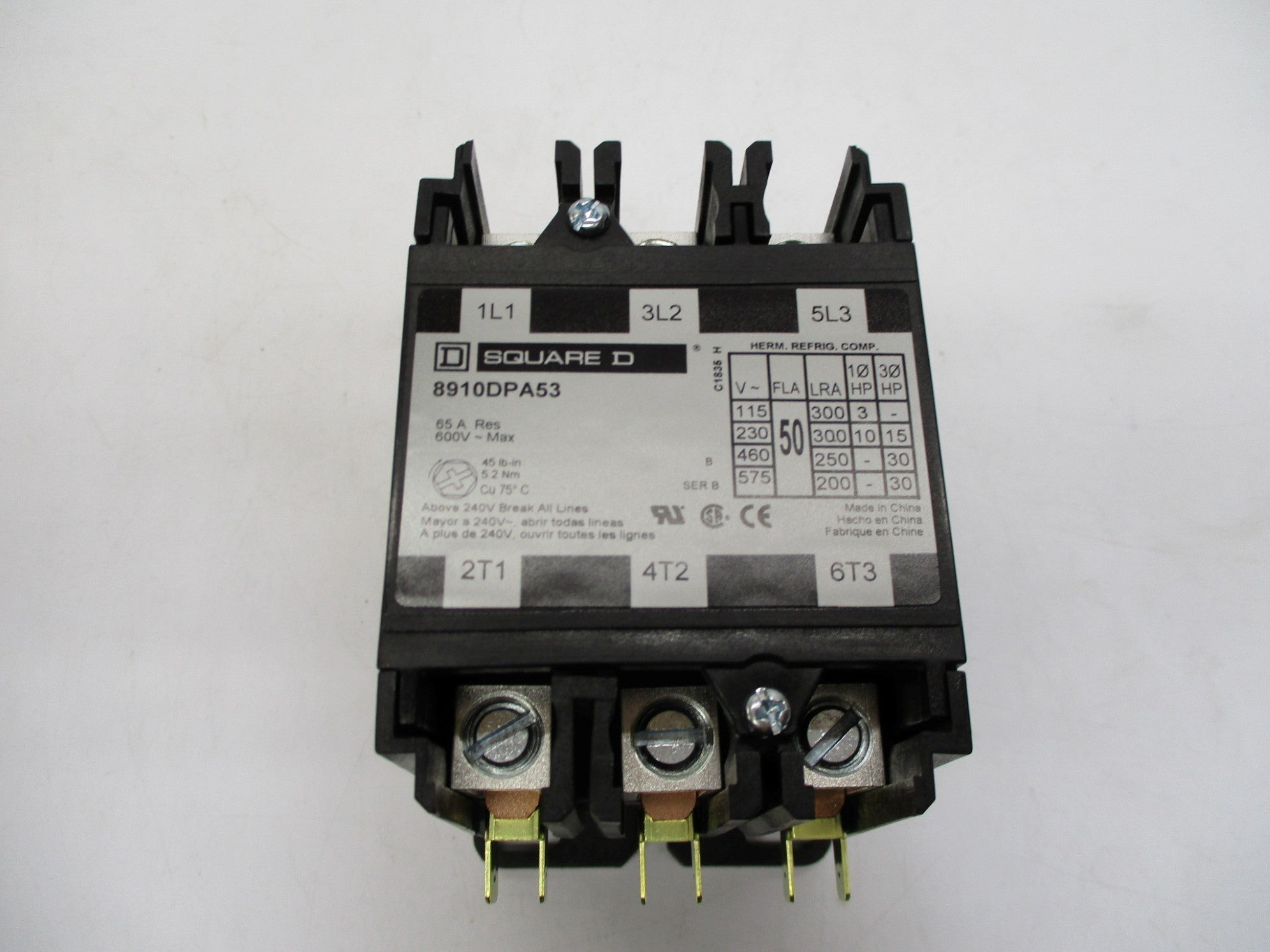 SQUARE D 8910DPA53V09 SER. B 208-240V 65A NSMP