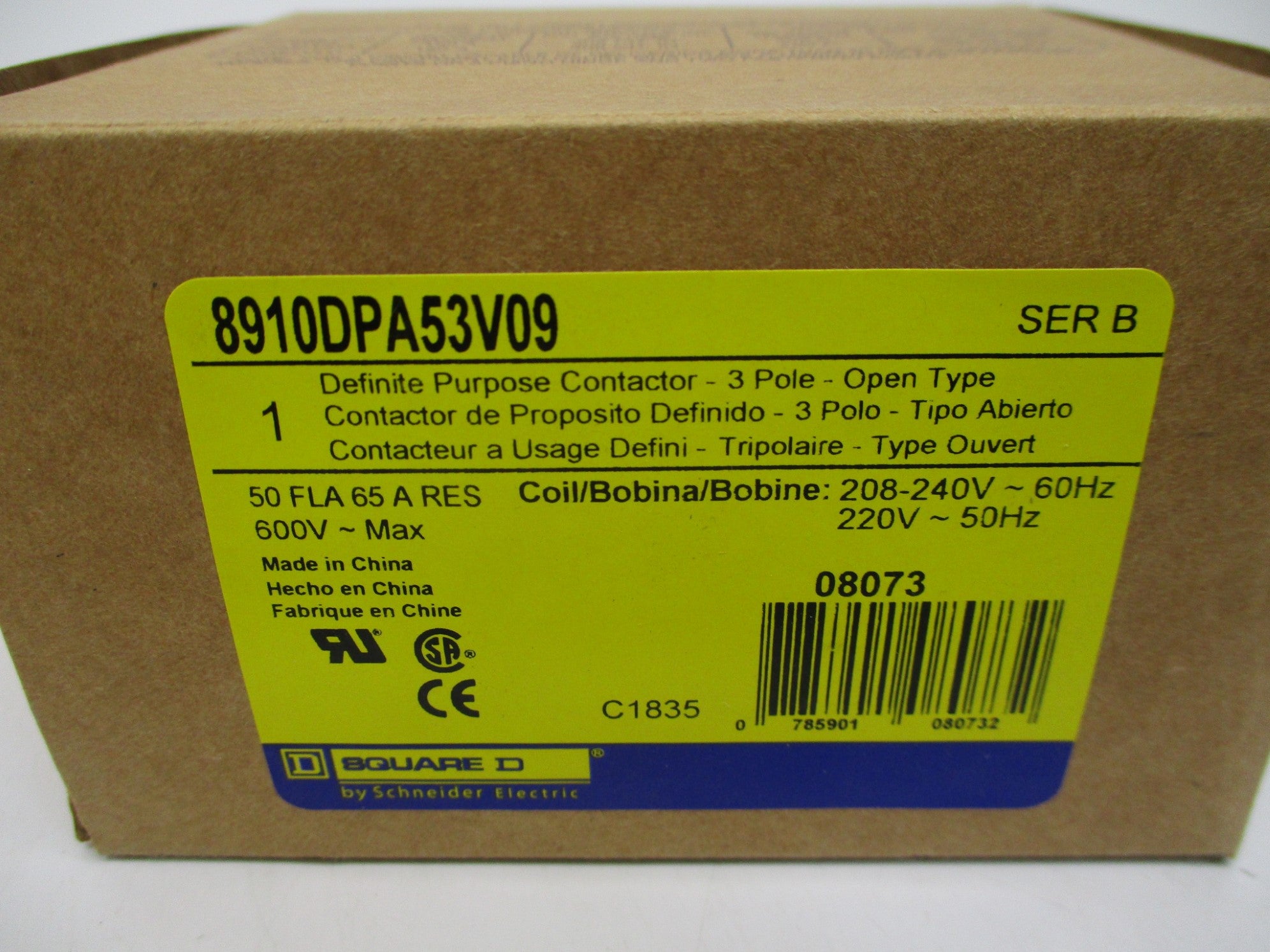 SQUARE D 8910DPA53V09 SER. B 208-240V 65A NSMP