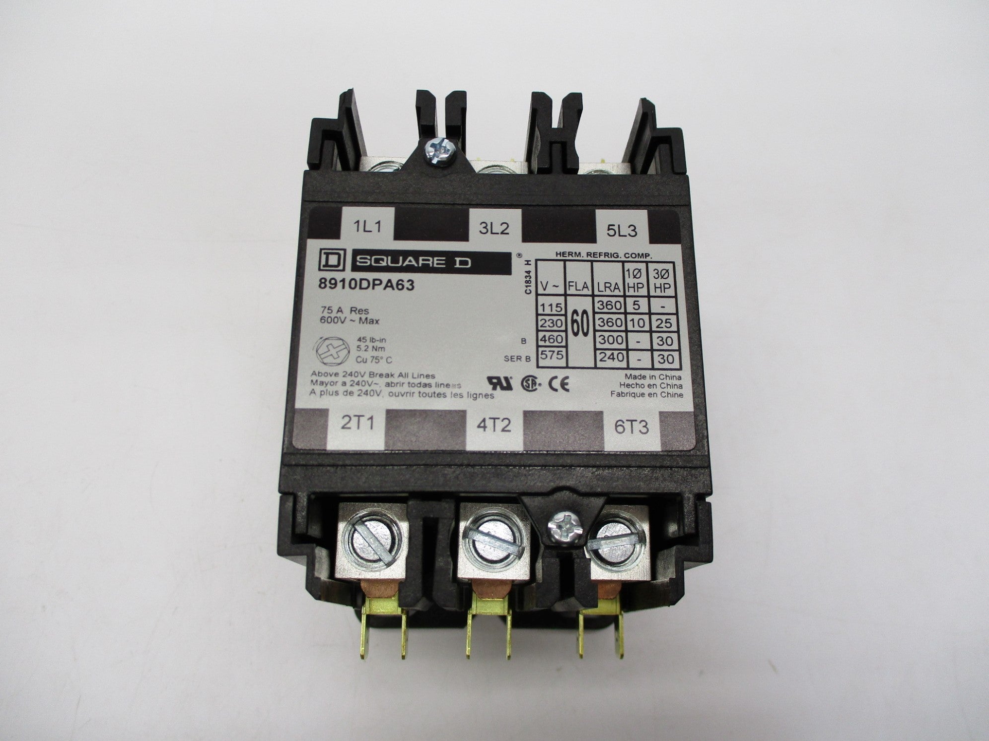 SQUARE D 8910DPA63V09 SER. B 208-240V NSMP