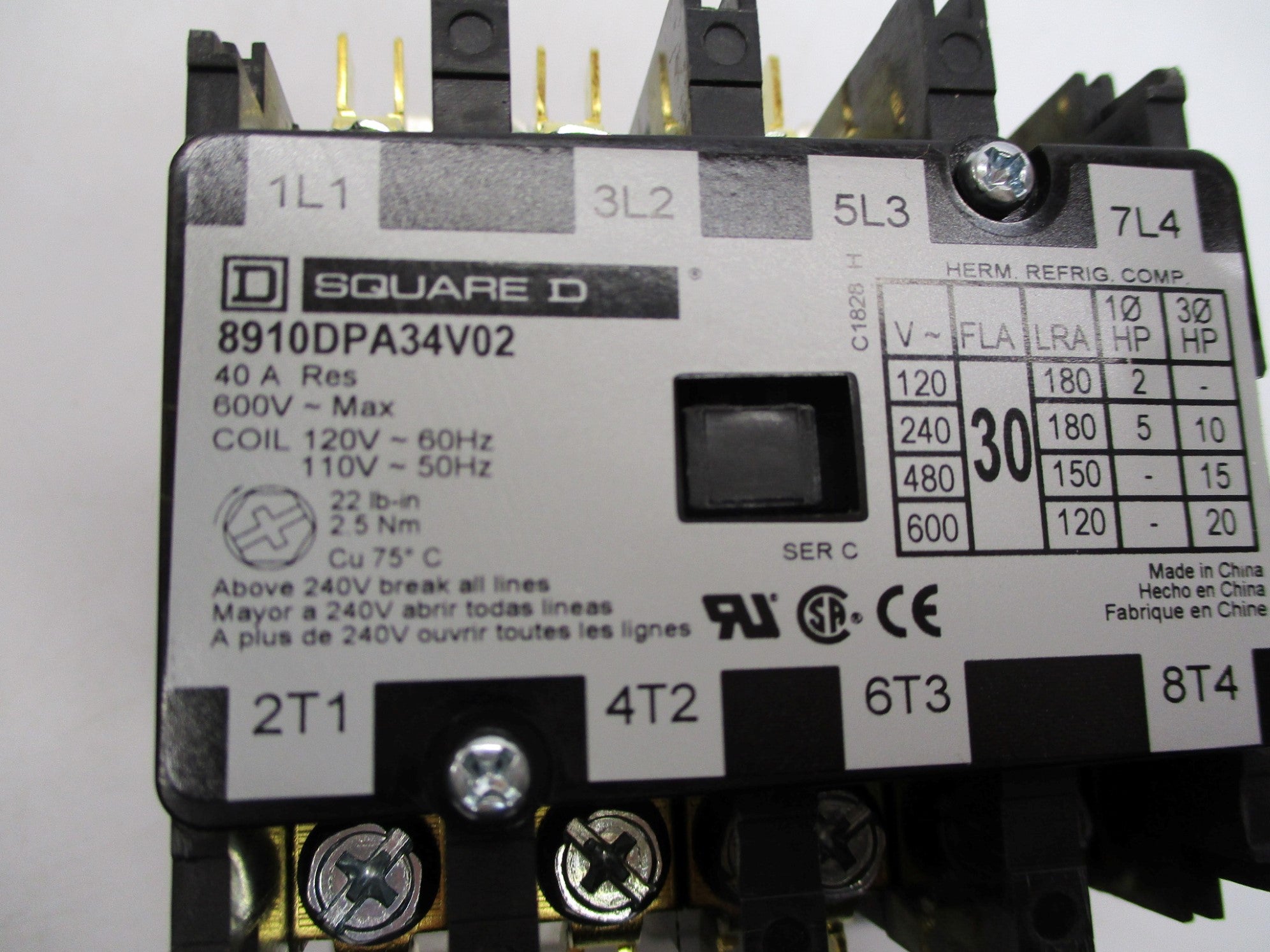 SQUARE D 8910DPA34V02 SER. C 110/120V NSMP