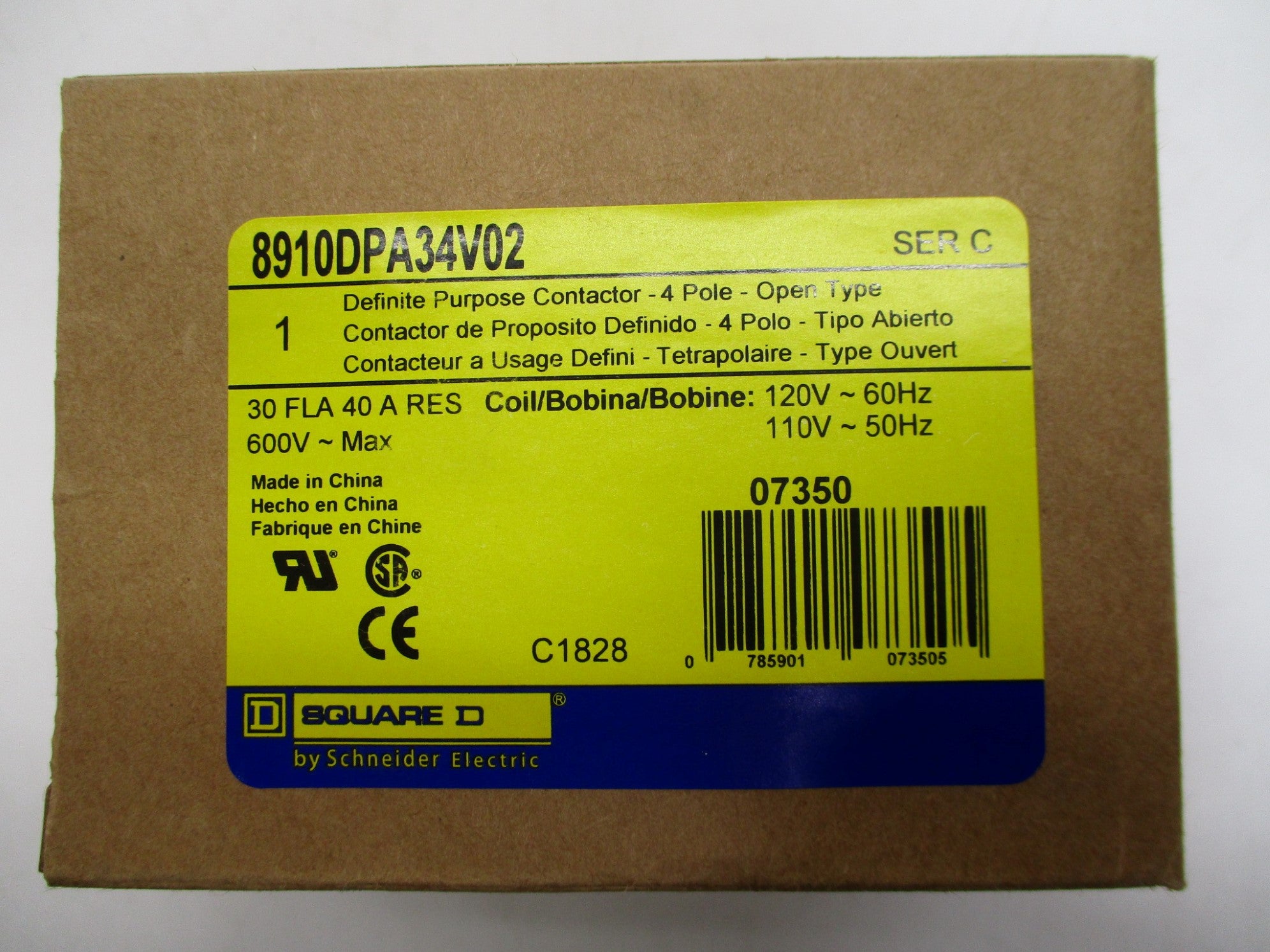 SQUARE D 8910DPA34V02 SER. C 110/120V NSMP