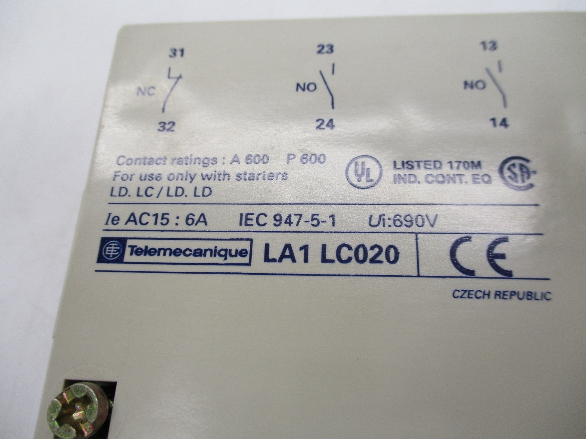 TELEMECANIQUE LA1LC020 660V 6A NSMP