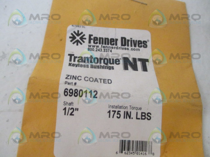 FENNER DRIVES 6980112  ZINC COATED BUSHING 1/2" * NEW IN ORIGINAL PACKAGE *