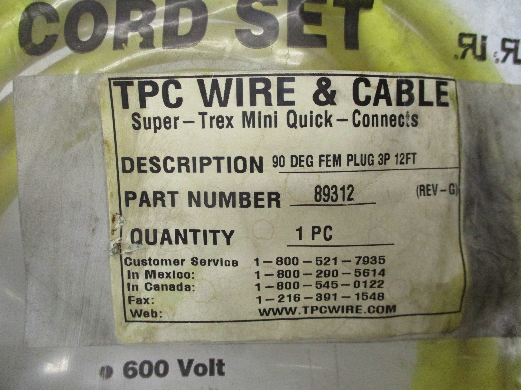 TPC WIRE & CABLE 89312 NSMP