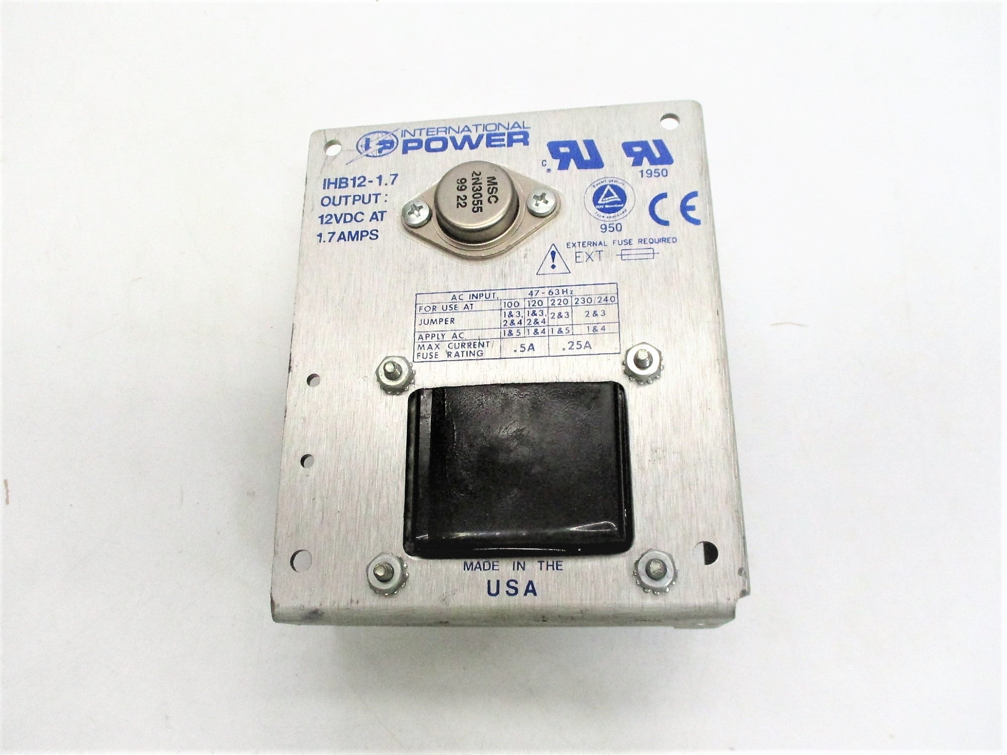 INTERNATIONAL POWER IHB12-1.7 12VDC 1.7A NSNP