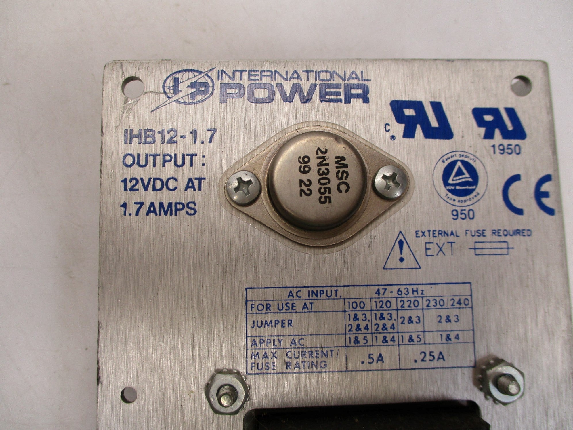INTERNATIONAL POWER IHB12-1.7 12VDC 1.7A NSNP