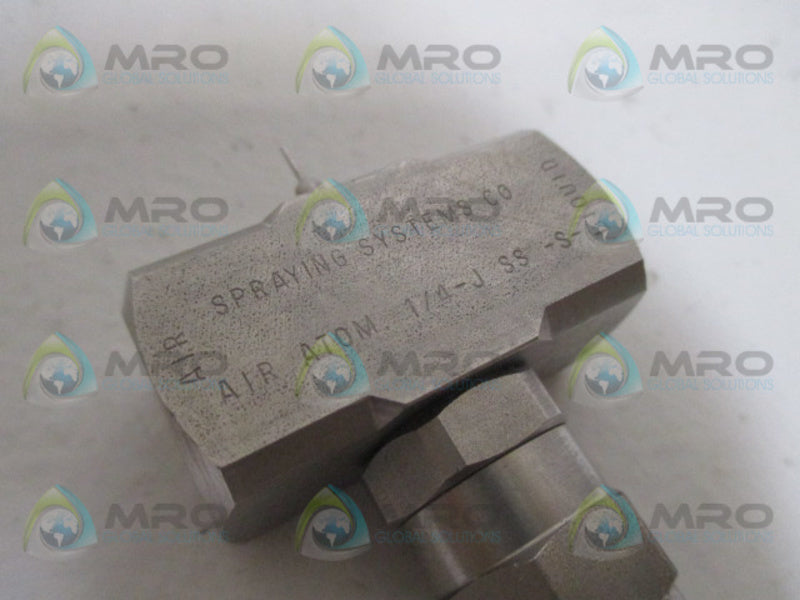 SPRAYING SYSTEMS AIR-ATOM-1/4-J-SS-S SPRAY NOZZEL (AS PICTURED) *USED*