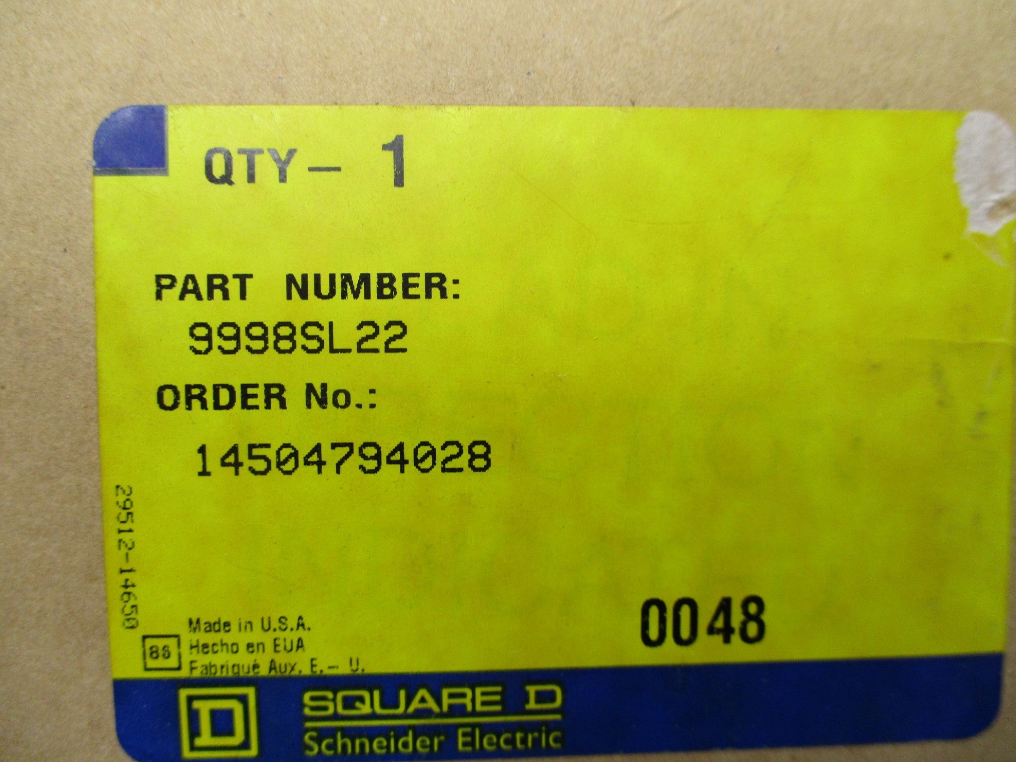 SQUARE D 9998SL22 NSMP