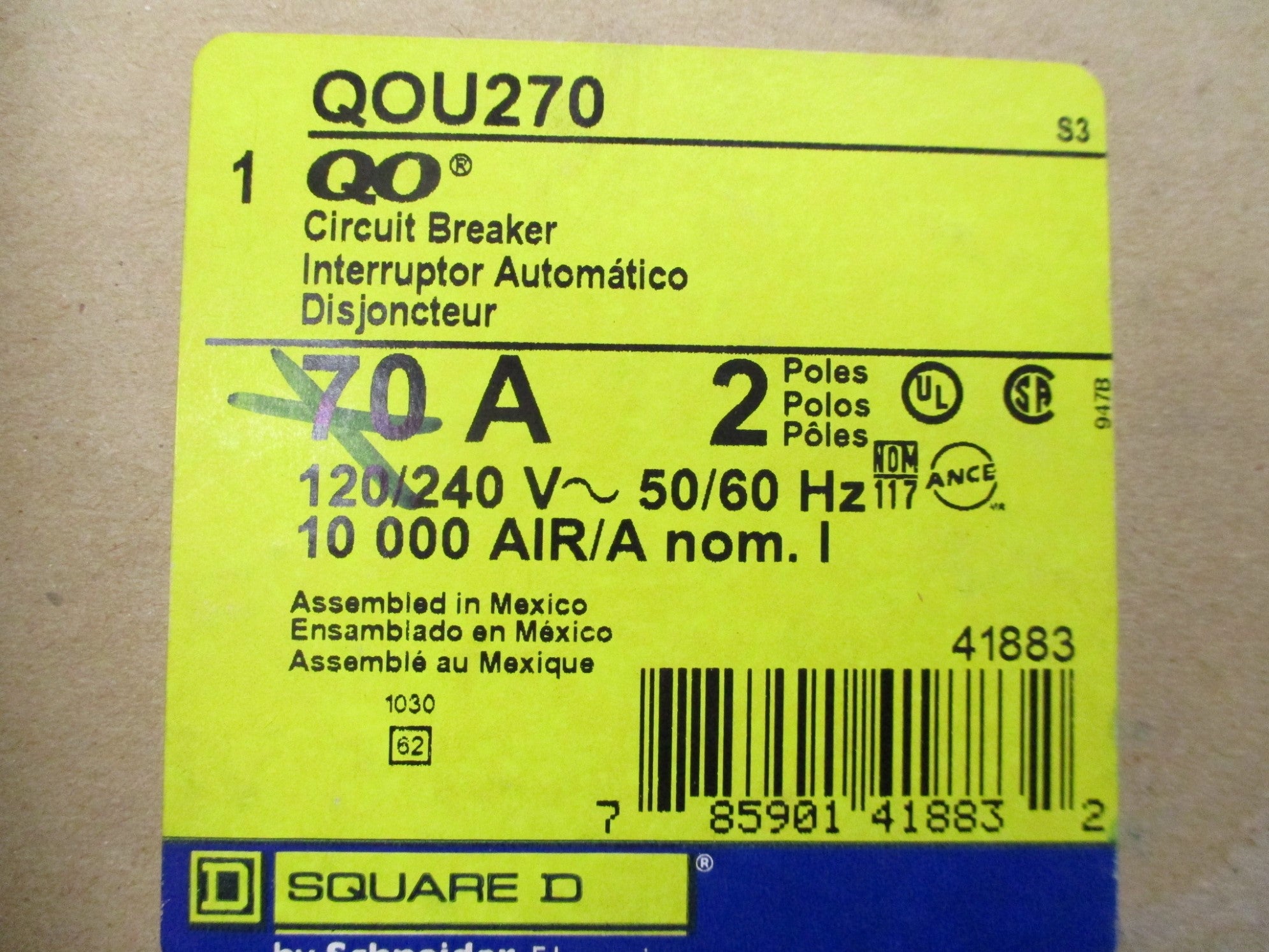 SQUARE D QOU270 120/240V 70A NSMP