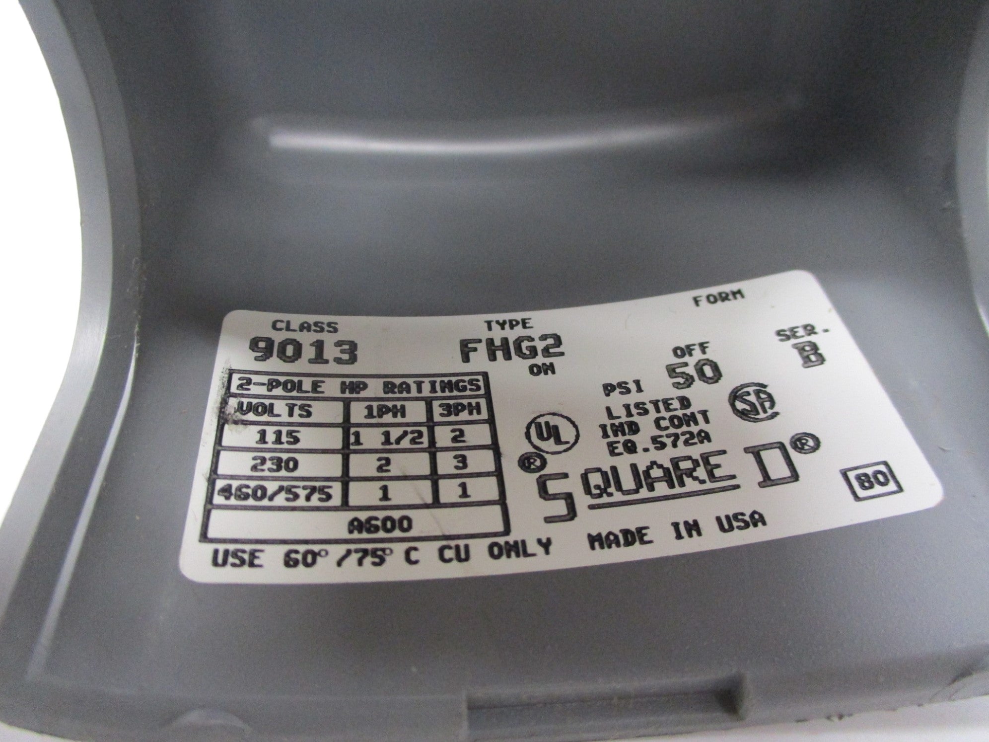SQUARE D 9013FHG2J99 SER. B NSMP