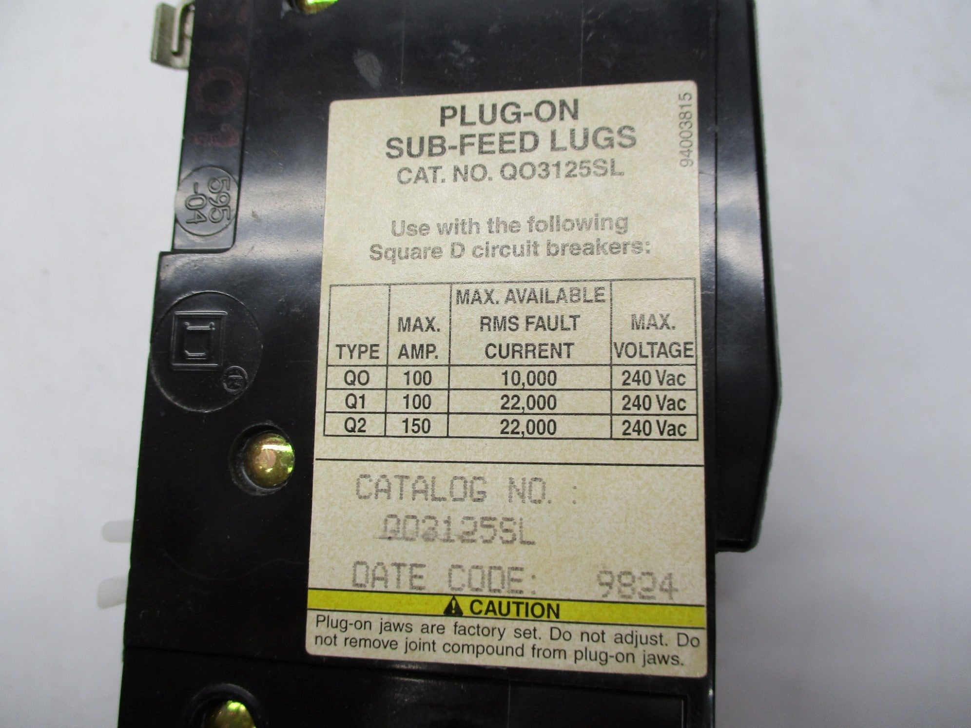 SQUARE D QO3125SL 125A 240V NSMP