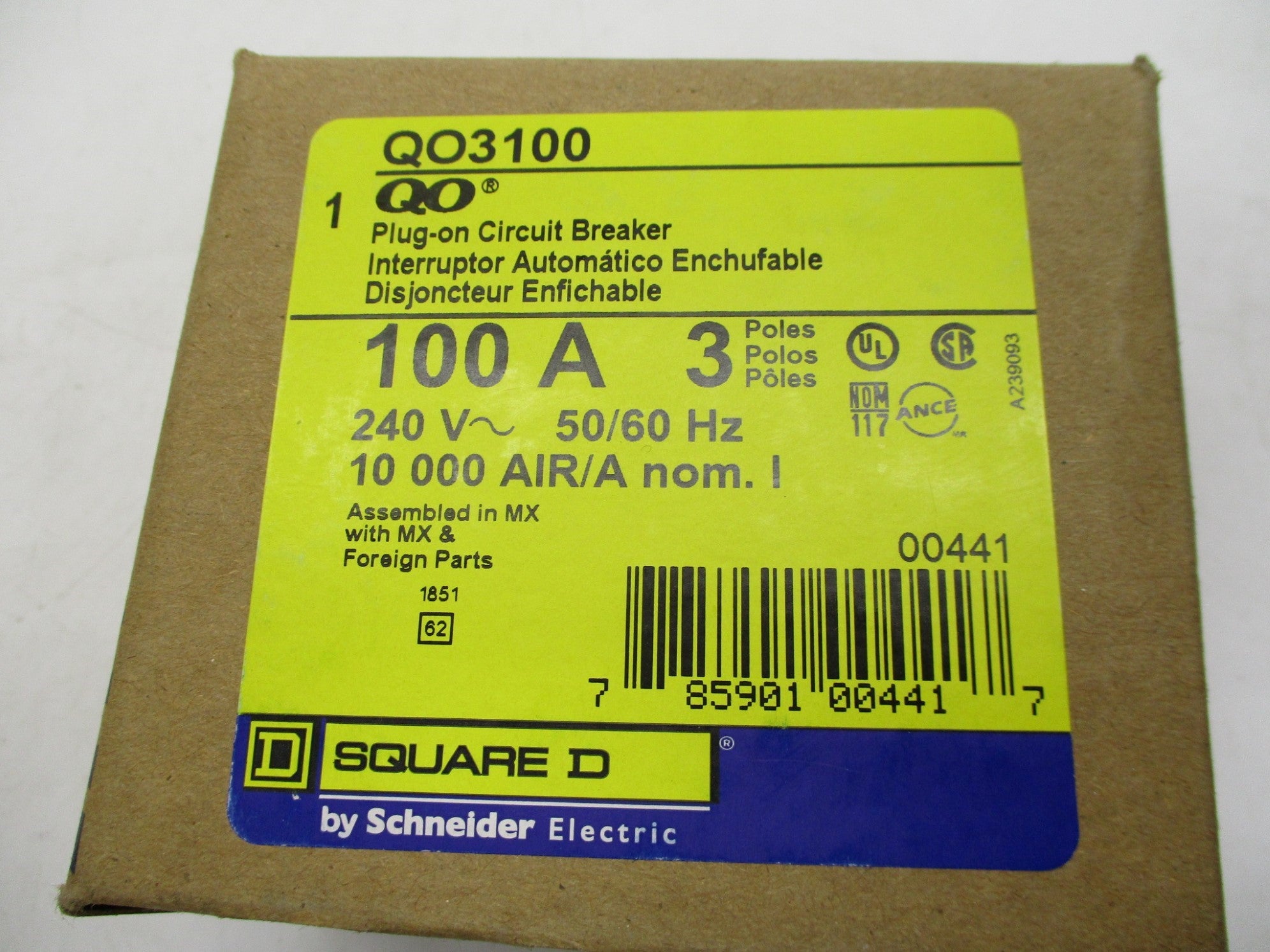 SQUARE D QO3100 100A 240V NSMP