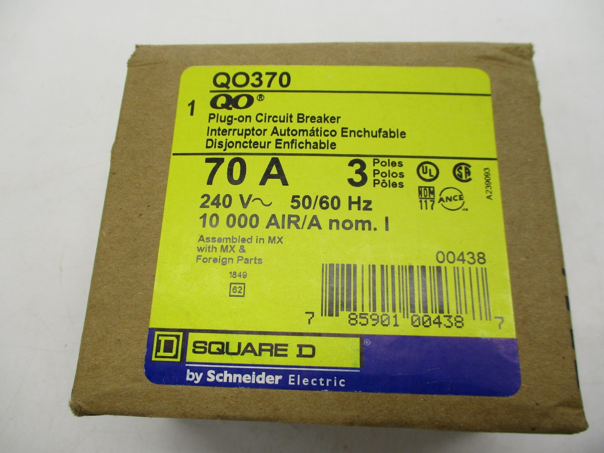 SQUARE D QO370 70A 240V NSMP