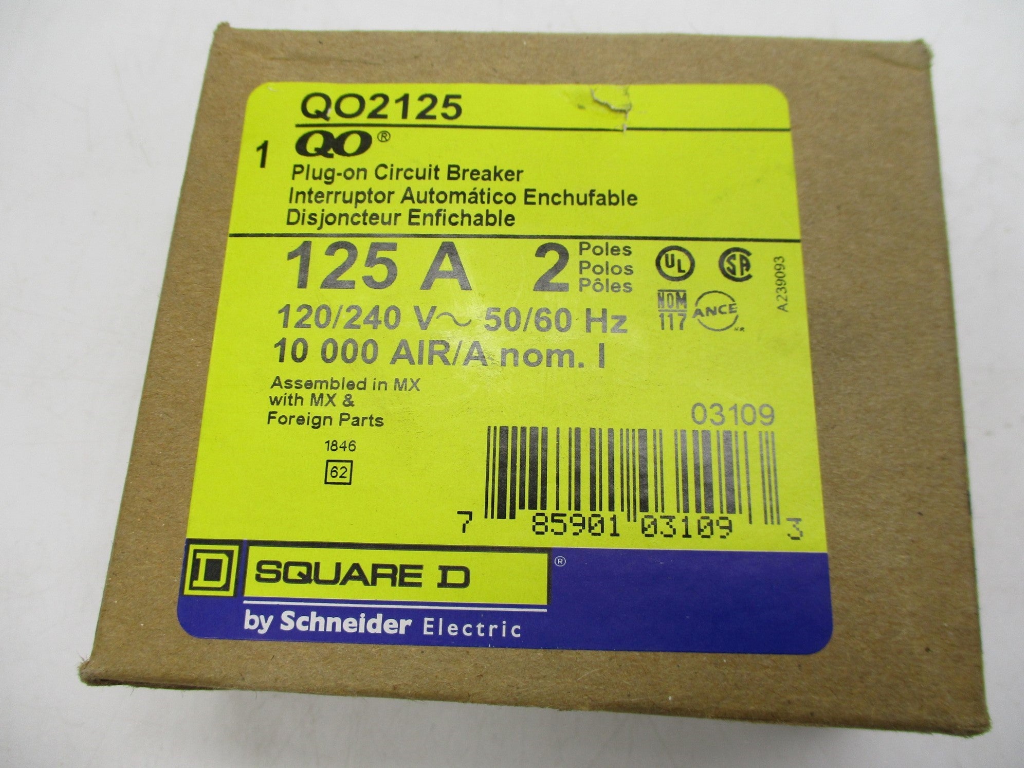 SQUARE D QO125 125A 120/240V NSMP