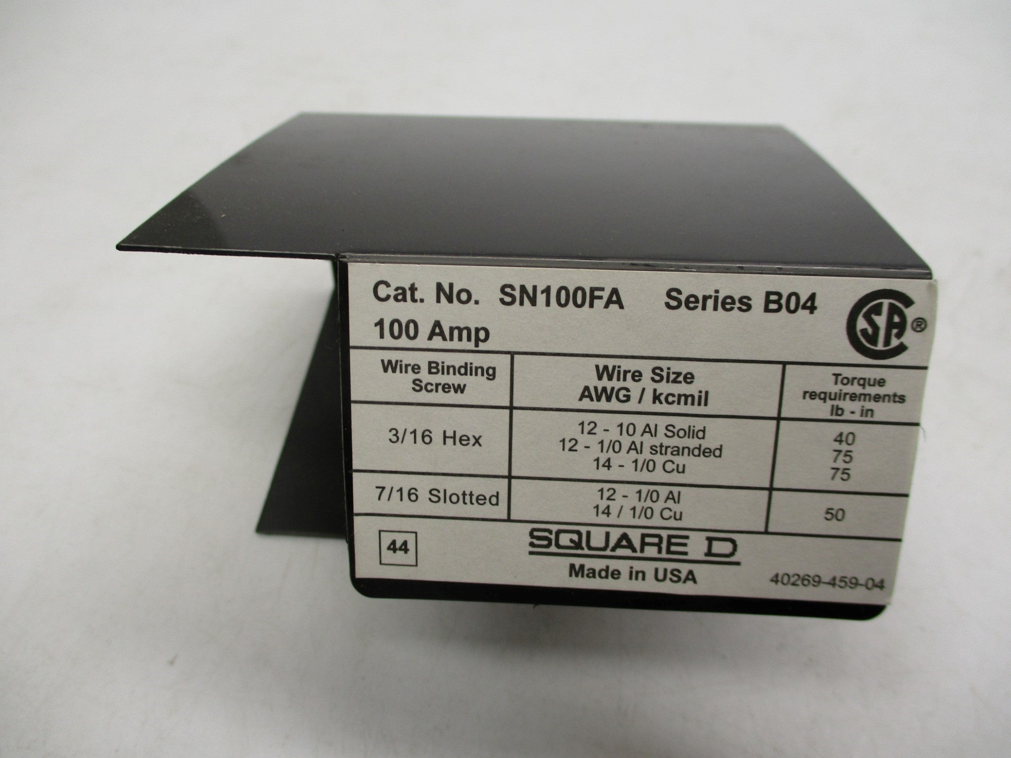 SQUARE D SN100FA SER. B04 NSMP