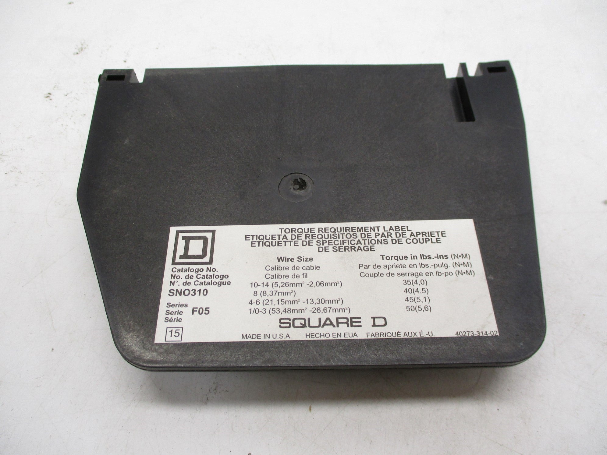 SQUARE D SNO310 SER. F05 NSNP