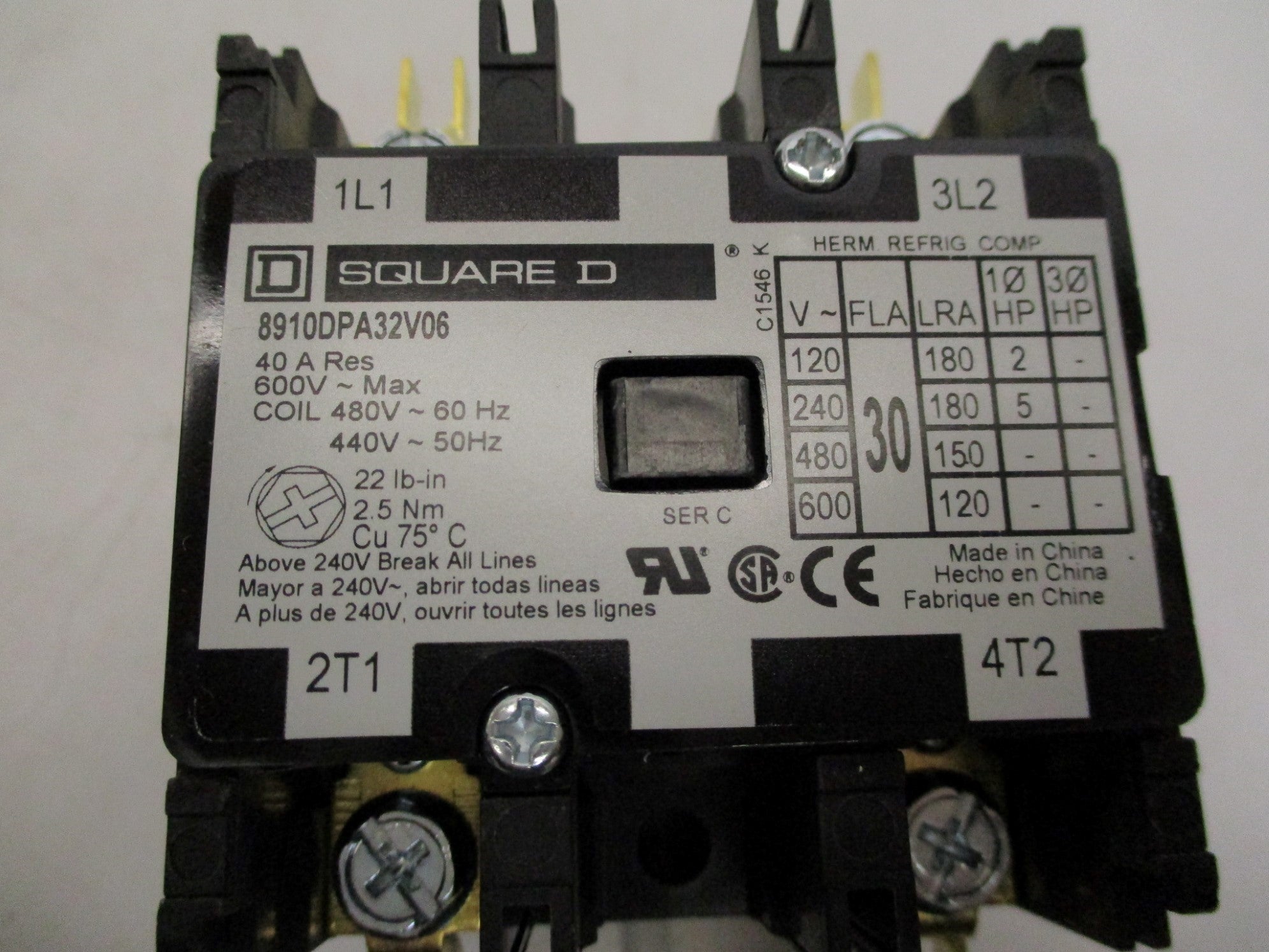 SQUARE D 8910DPA32V06 SER. C 440/480V NSMP