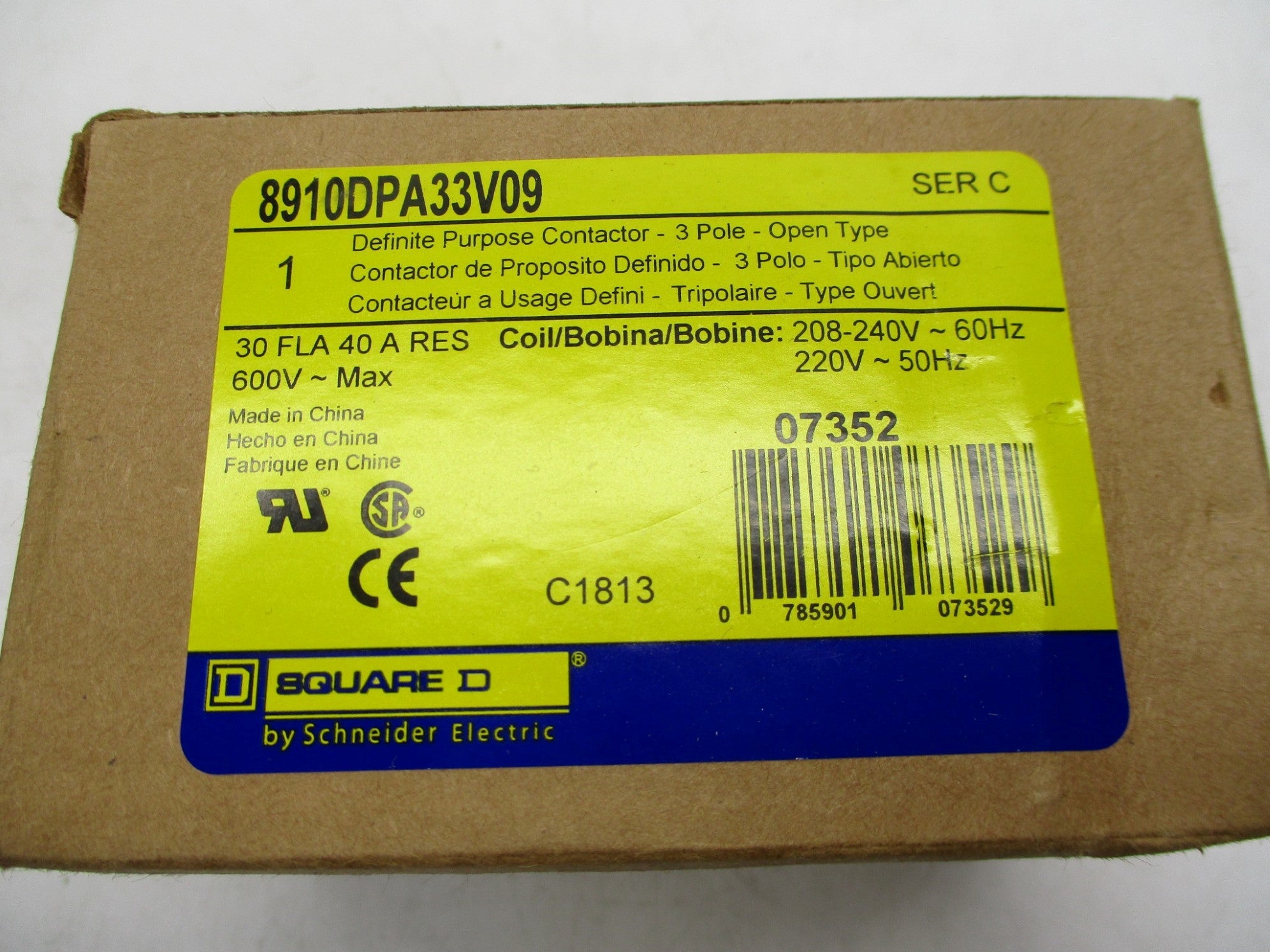SQUARE D 8910DPA33V09 SER. C 208-240V NSMP