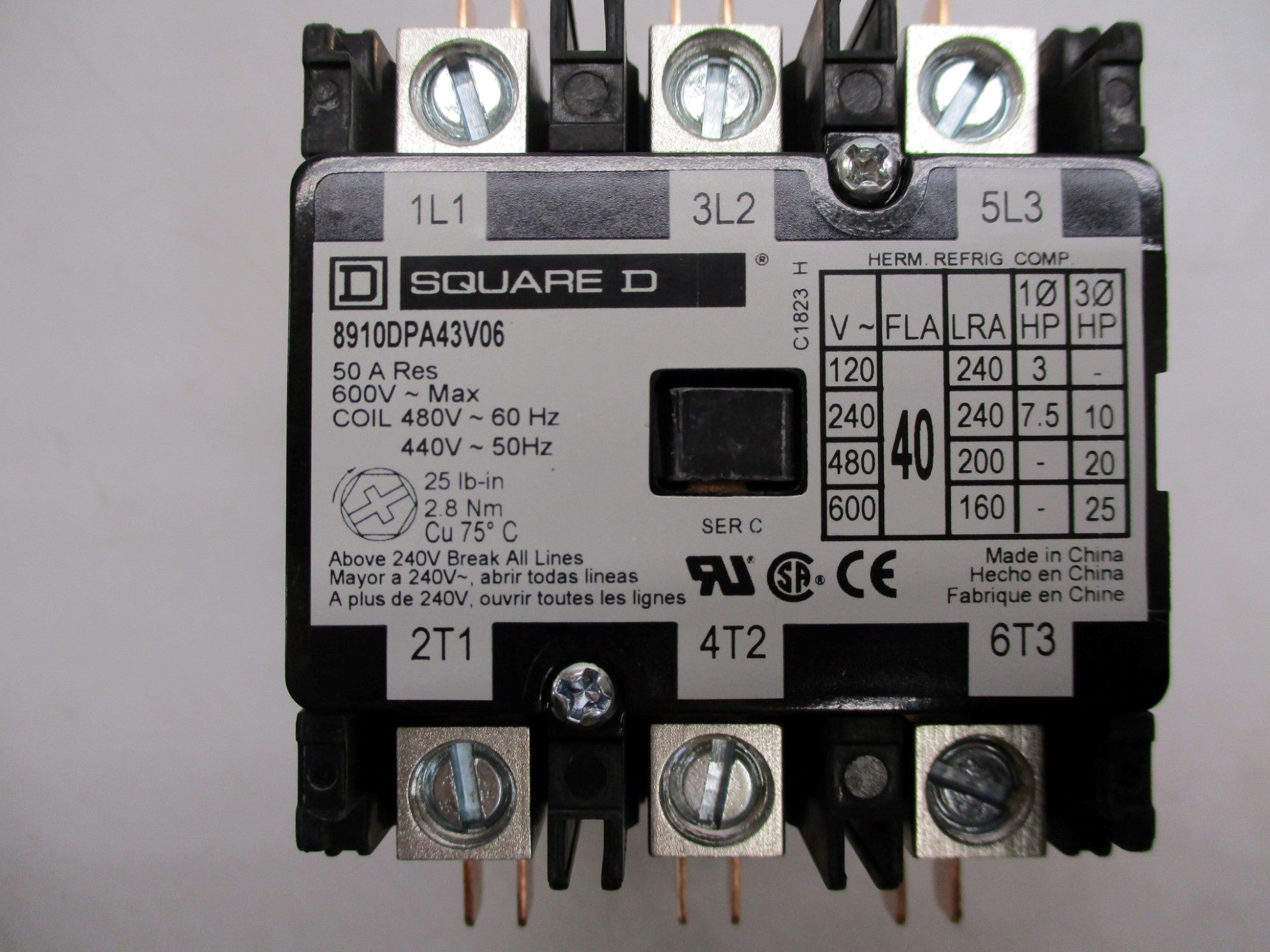 SQUARE D 8910DPA43V06 SER. C 440/480V NSMP