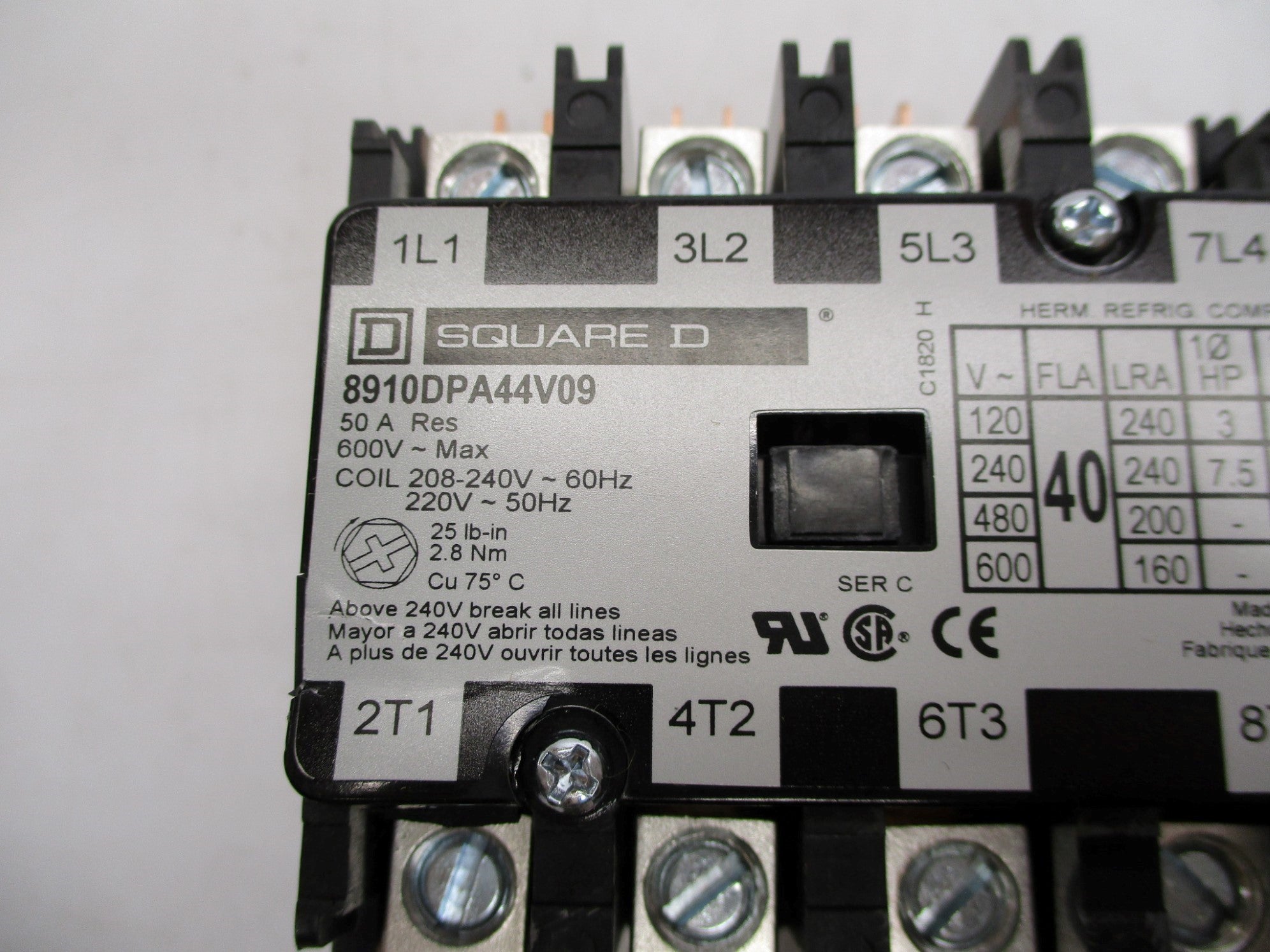 SQUARE D 8910DPA44V09 SER. C 208-240V (AS PICTURED) NSMP