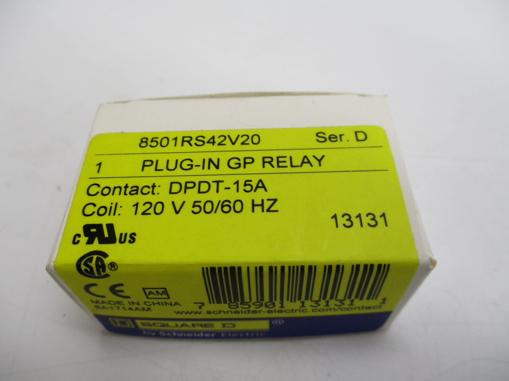 SQUARE D 8501RS42V20 SER. D 120V NSMP