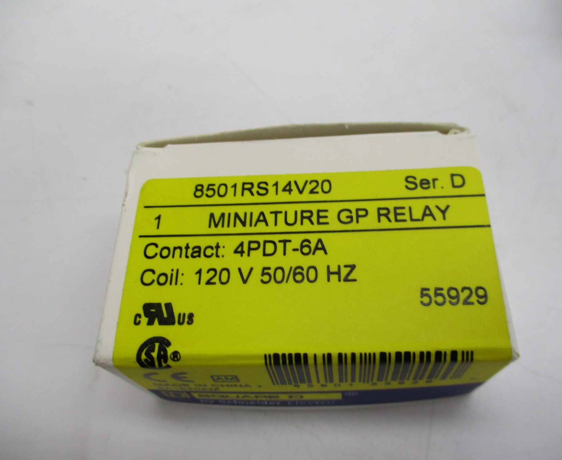SQUARE D 8501RS14V20 SER. D 120V NSMP