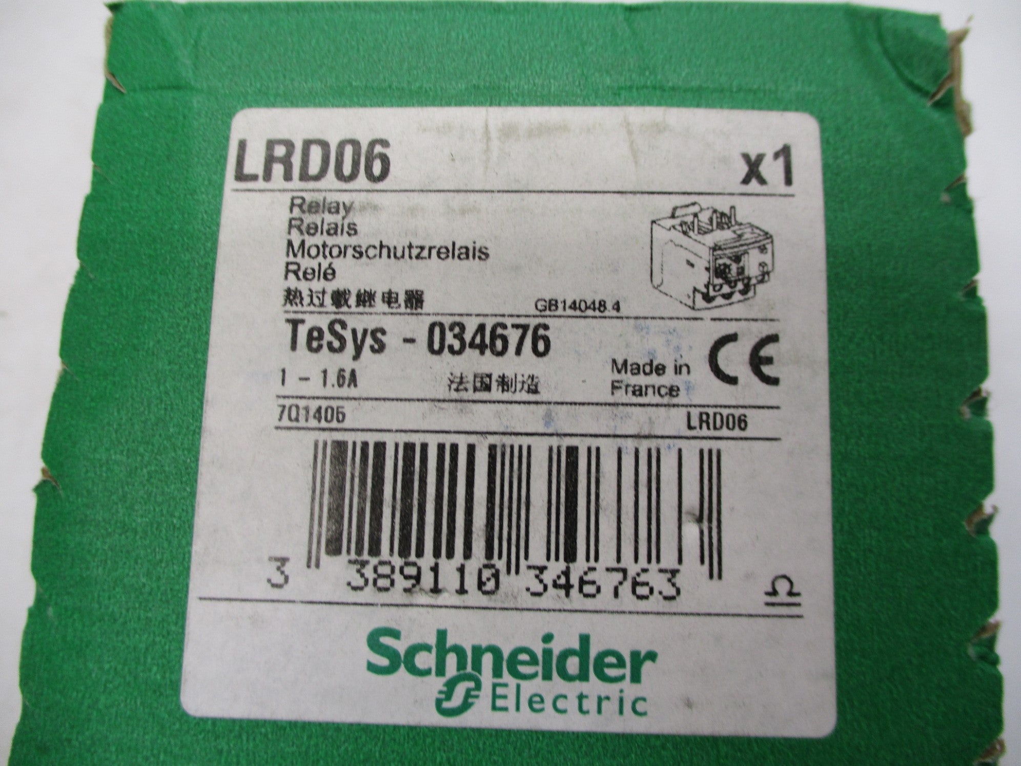 SCHNEIDER ELECTRIC LRD06 1-1.6A NSMP