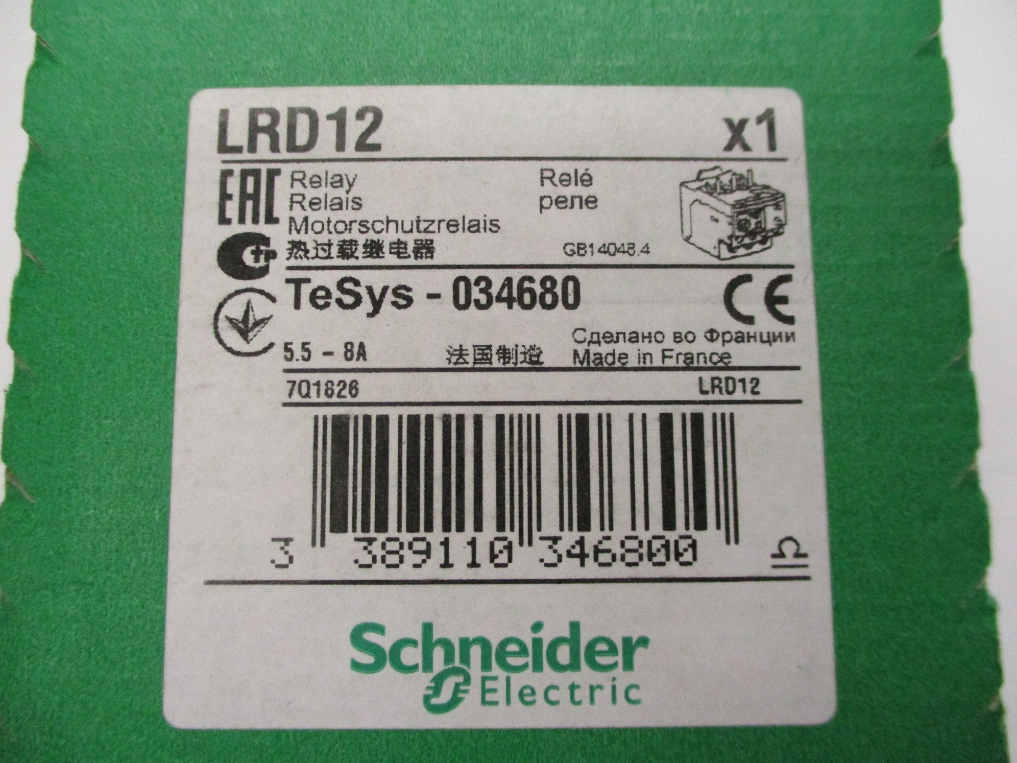 SCHNEIDER ELECTRIC LRD12 5.5-8A NSMP