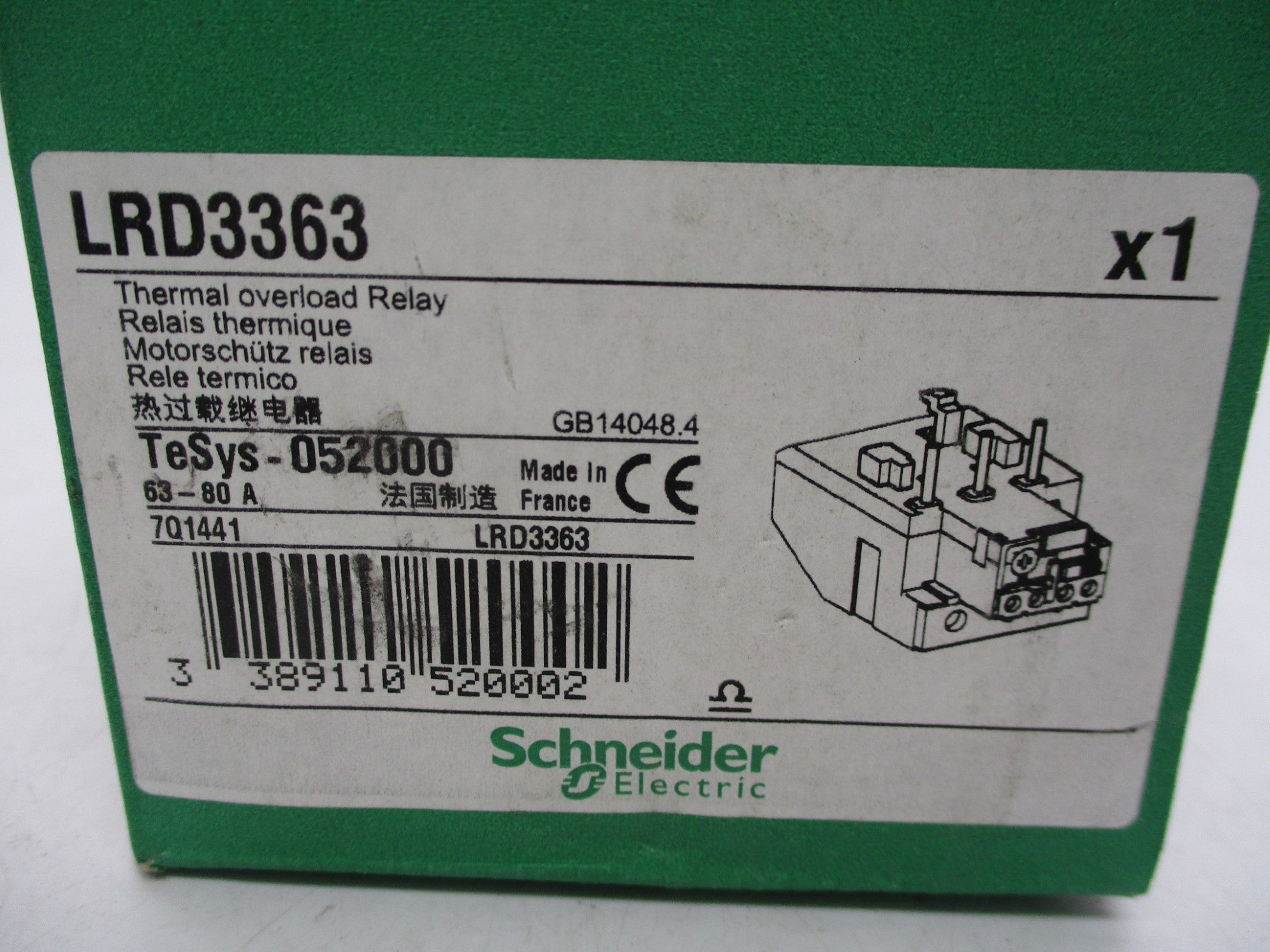 SCHNEIDER ELECTRIC LRD3363 690V 63-80A NSMP