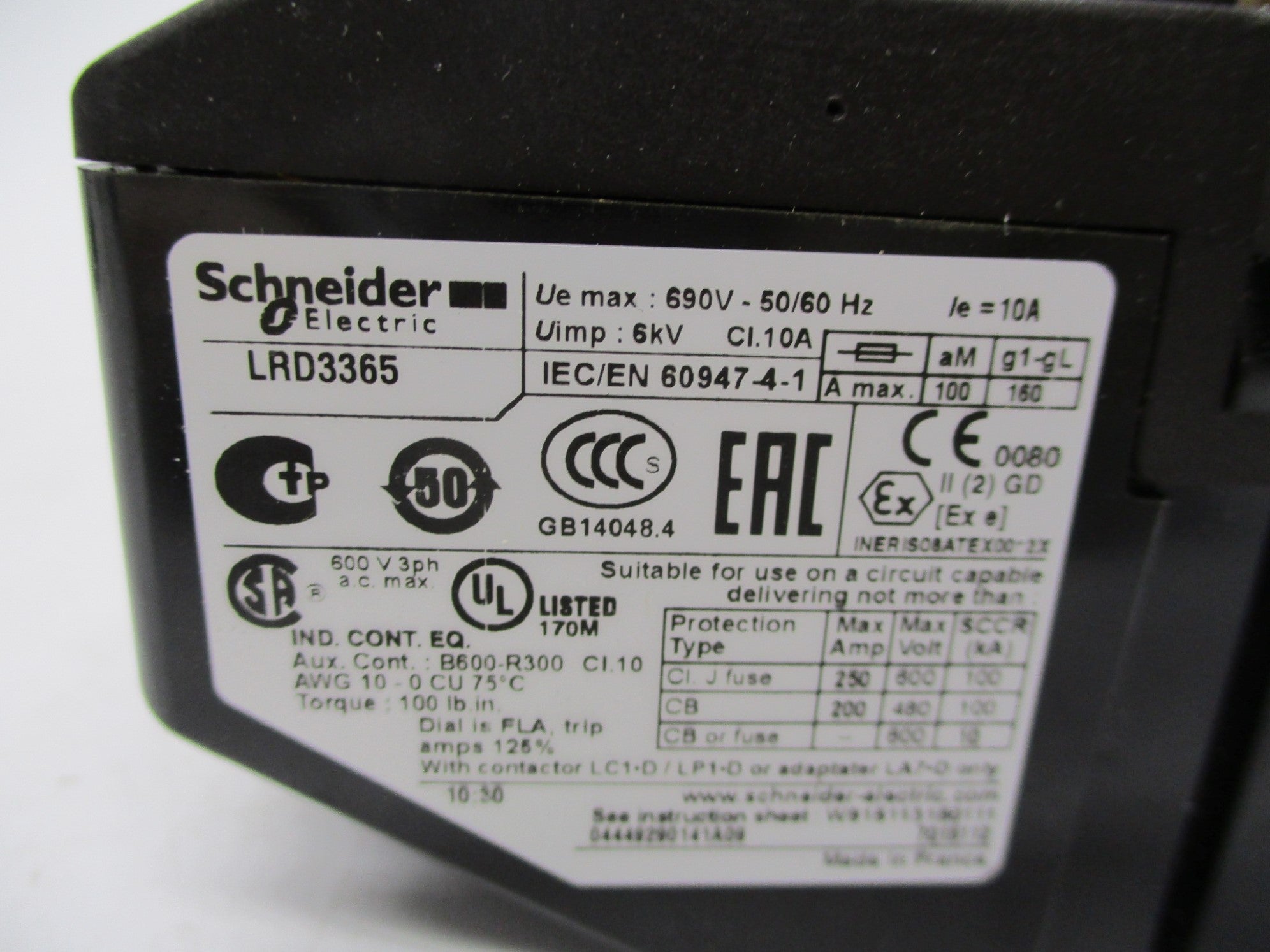 SCHNEIDER ELECTRIC LRD3365 80-104A NSMP
