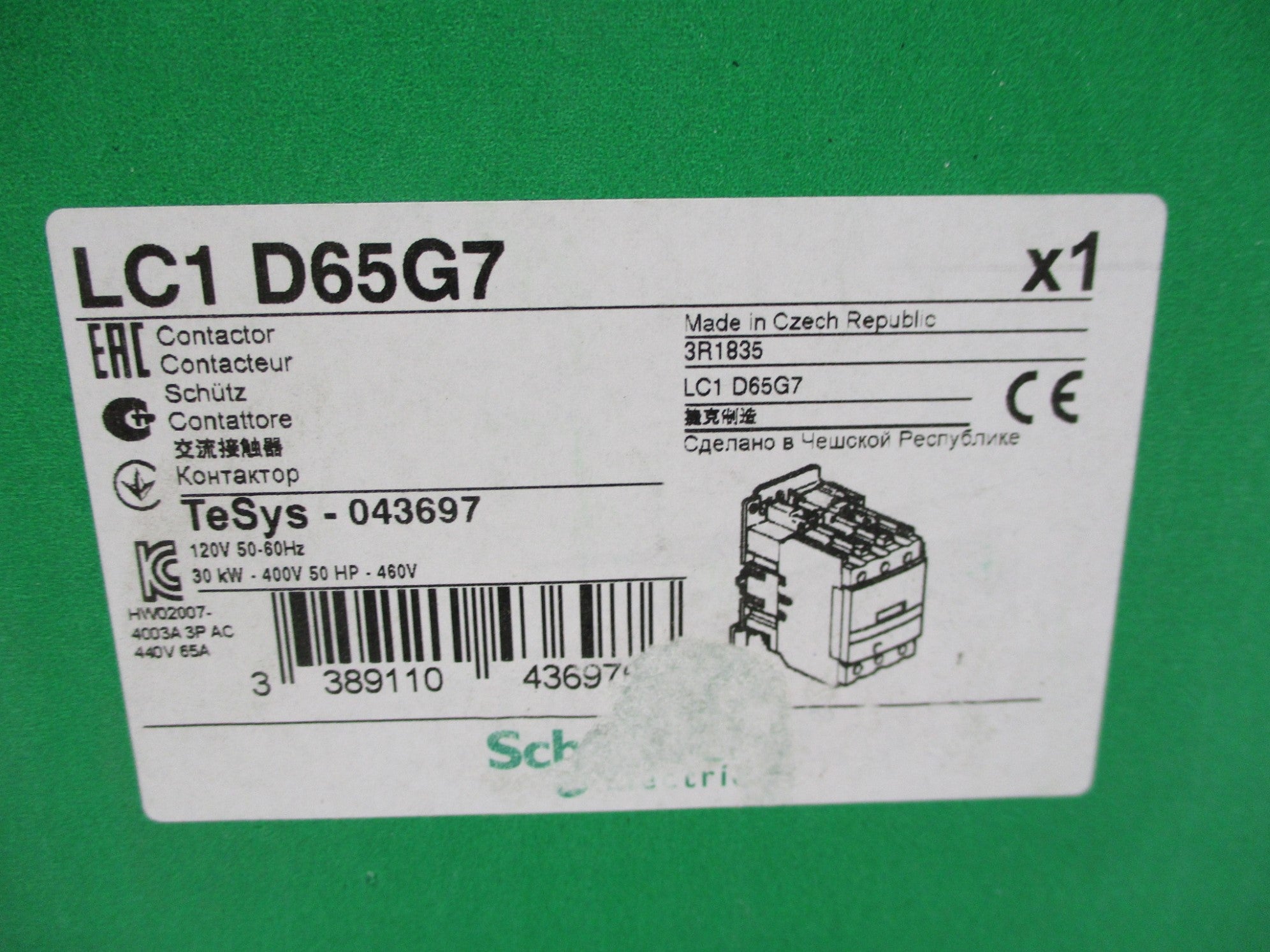 SCHNEIDER ELECTRIC LC1D65G7 120V NSMP
