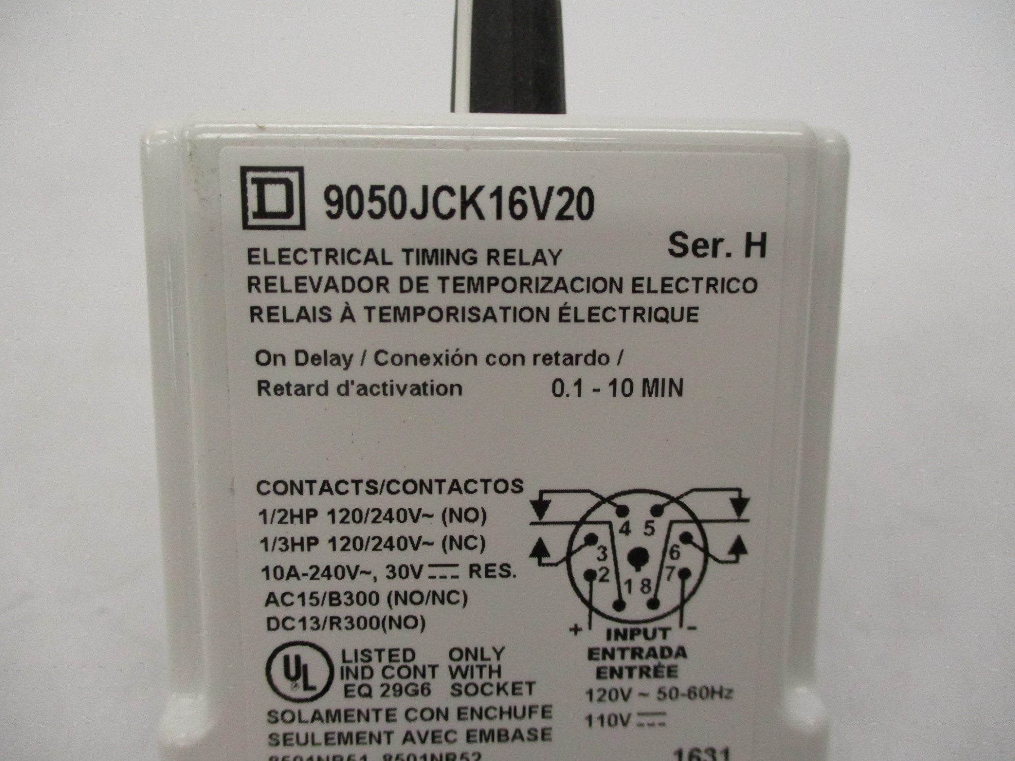 SQUARE D 9050JCK16V20 SER. H 120V NSMP
