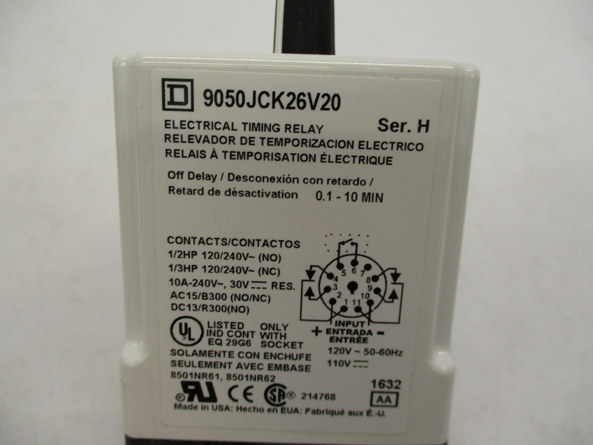 SQUARE D 9050JCK26V20 SER. H 120V NSMP