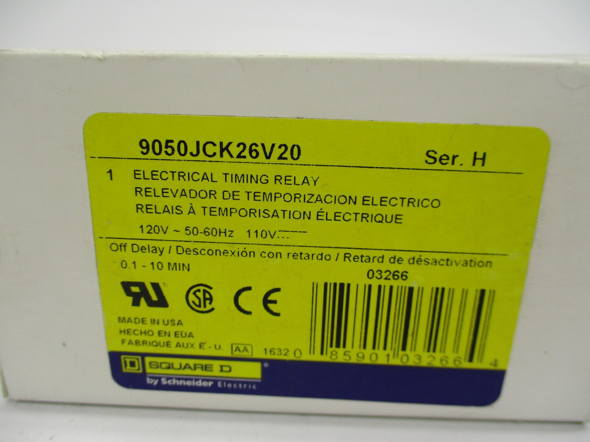 SQUARE D 9050JCK26V20 SER. H 120V NSMP