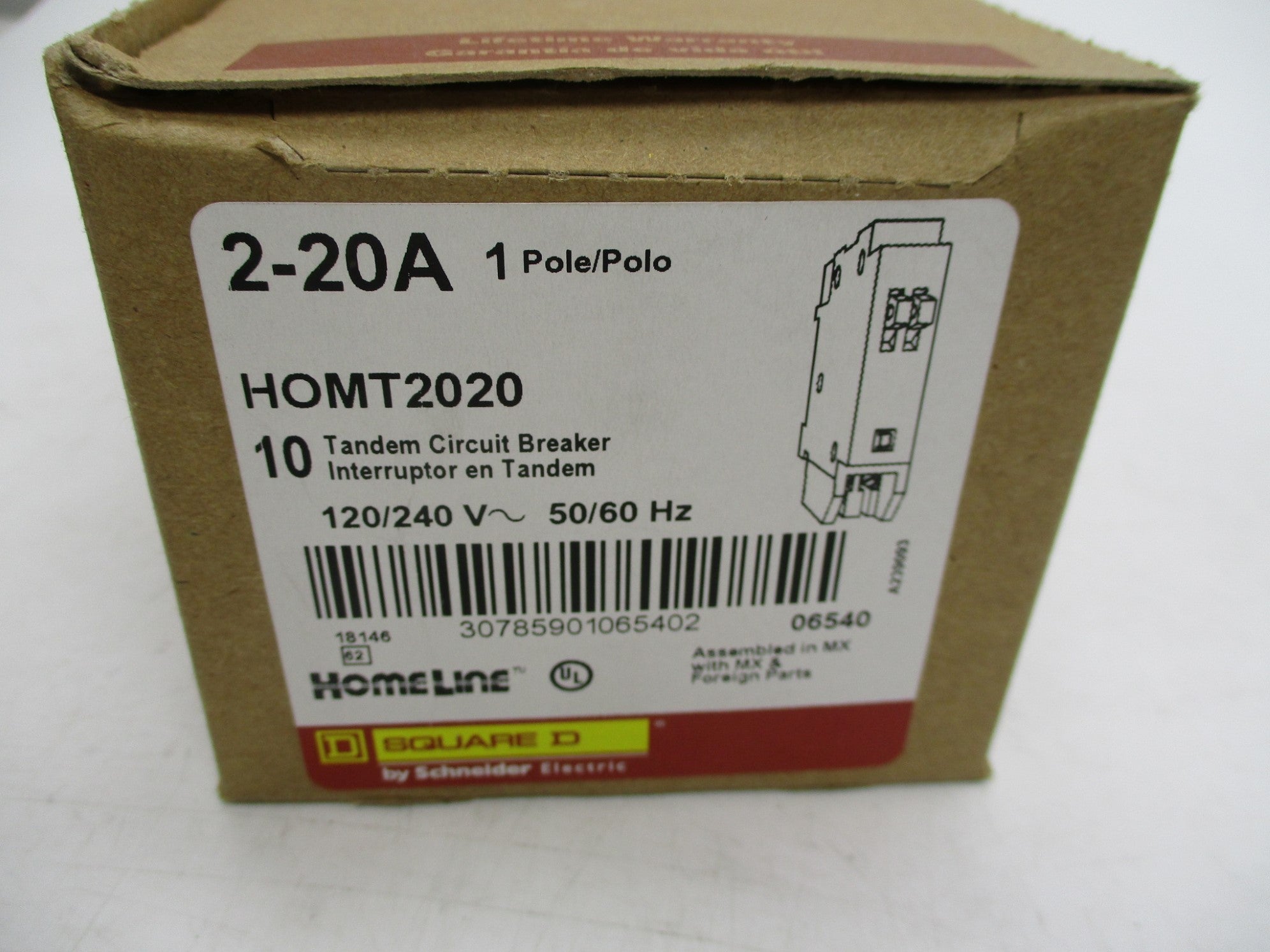 SQUARE D HOMT2020 20/20A 120/240V NSNP
