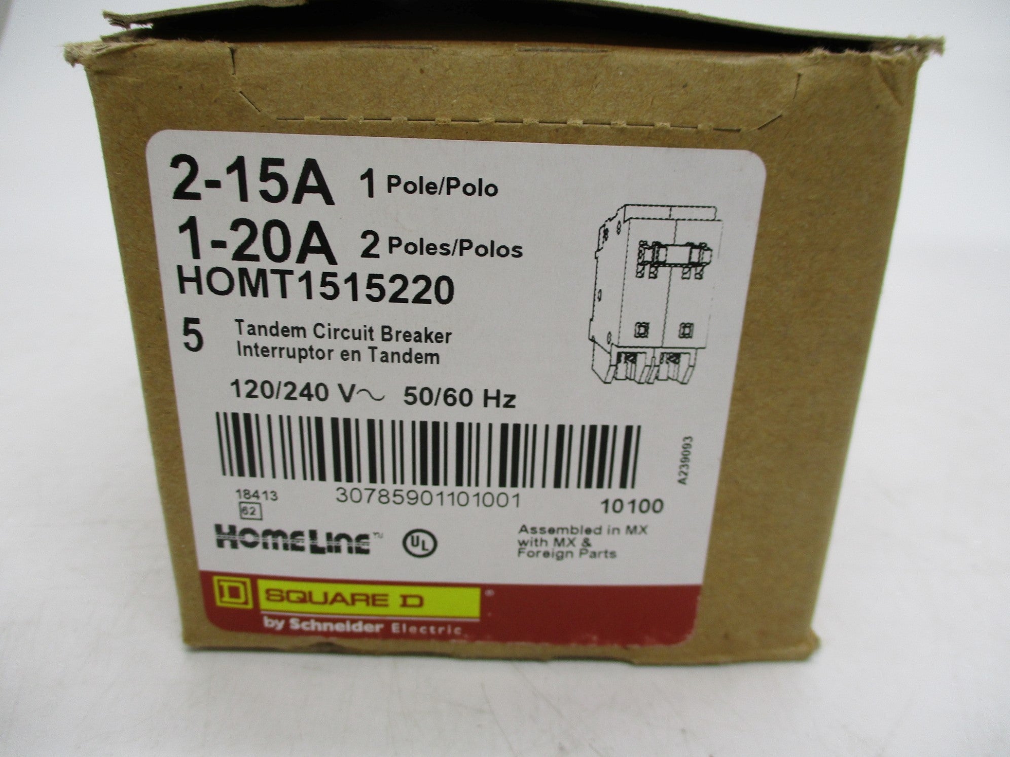 SQUARE D HOMT1515220 15/20A 120/240V NSNP