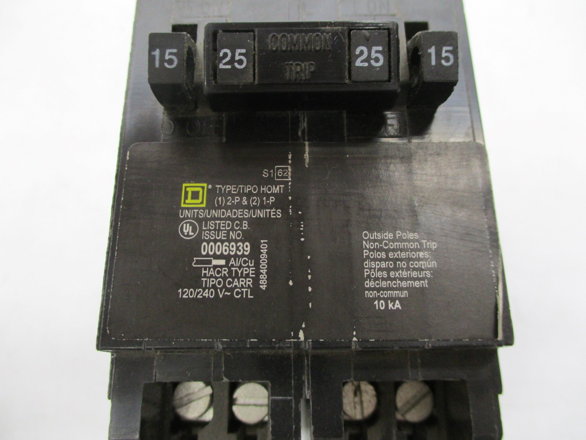 SQUARE D HOMT1515225 15/25A 120/240V NSNP