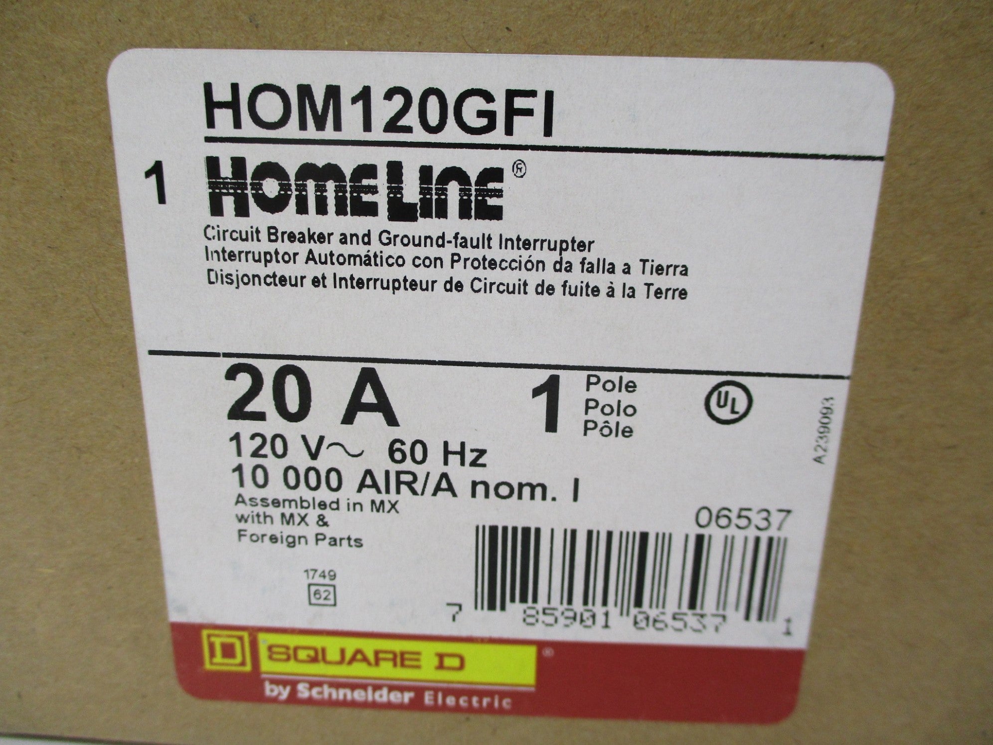 SQUARE D HOM120GFI 20A 120V NSMP