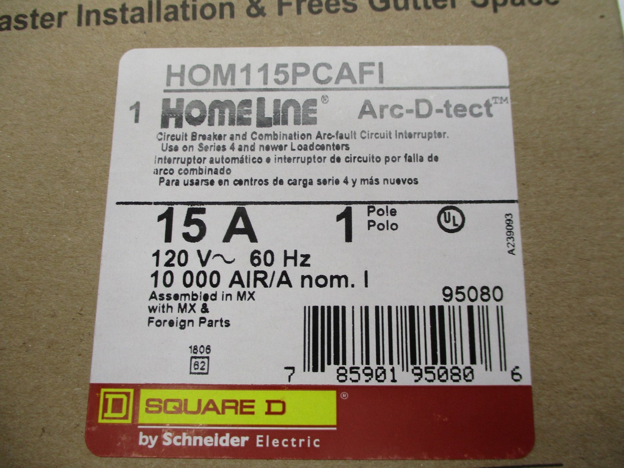 SQUARE D HOM115PCAFI 15A 120V NSMP