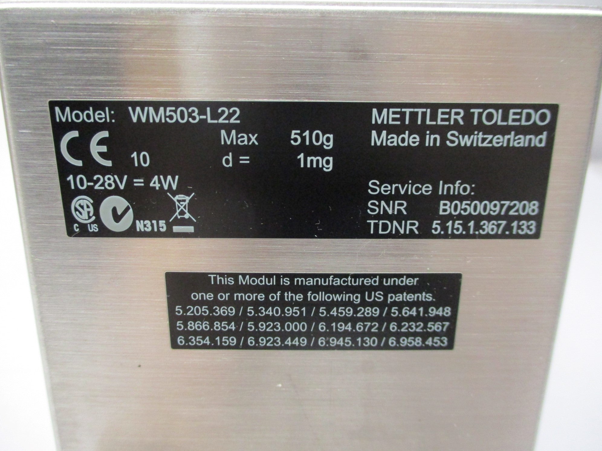 METTLER TOLEDO WM503-L22 NSMP
