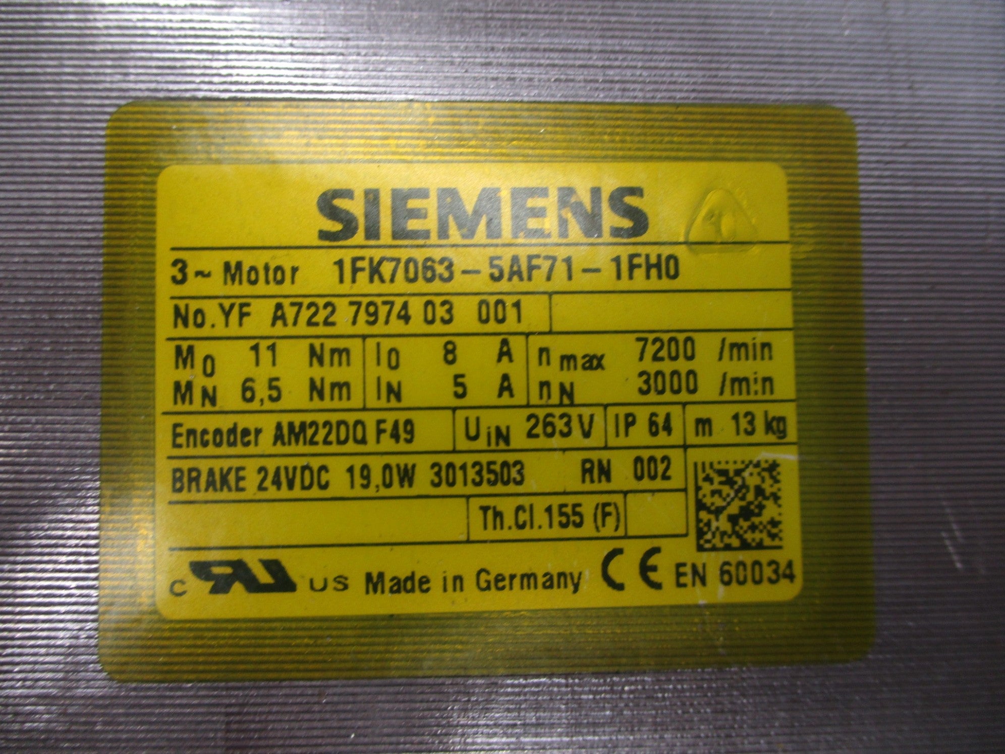 SIEMENS 1FK7063-5AF71-1FH0 NSMP