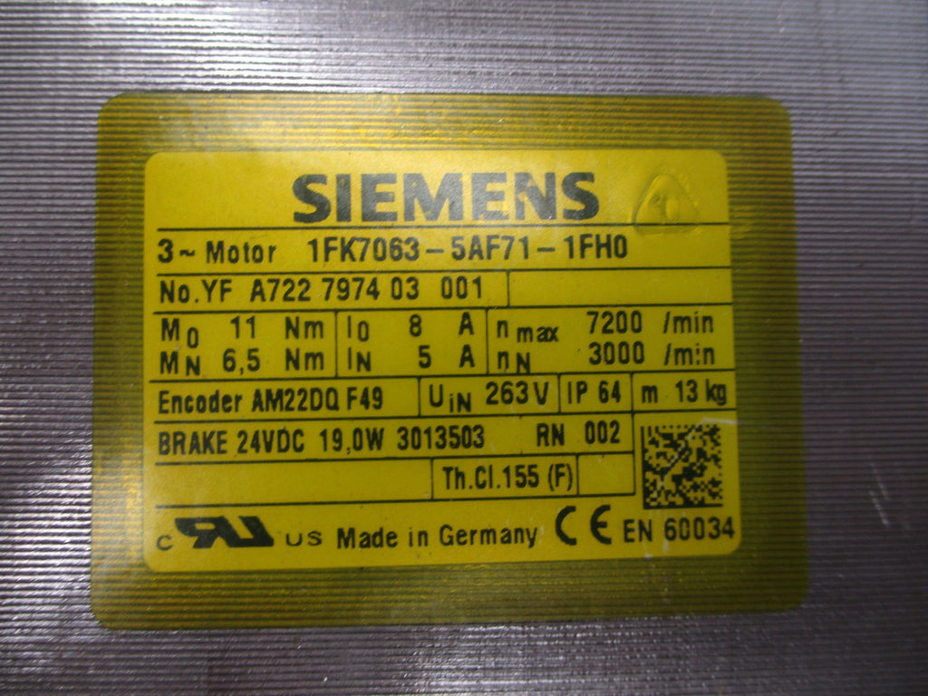 SIEMENS 1FK7063-5AF71-1FH0 NSMP