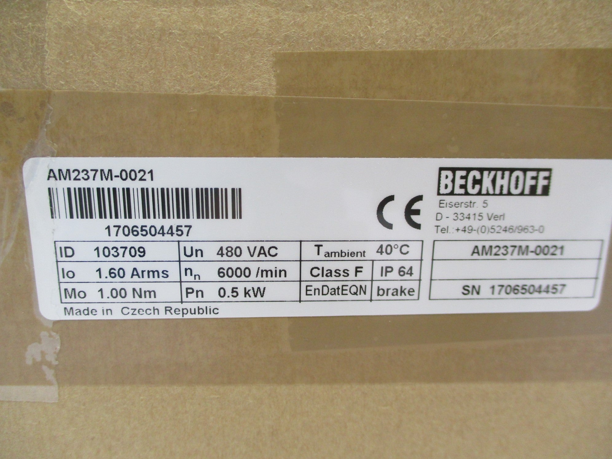 BECKOFF AM237M-0021 480VAC NSMP