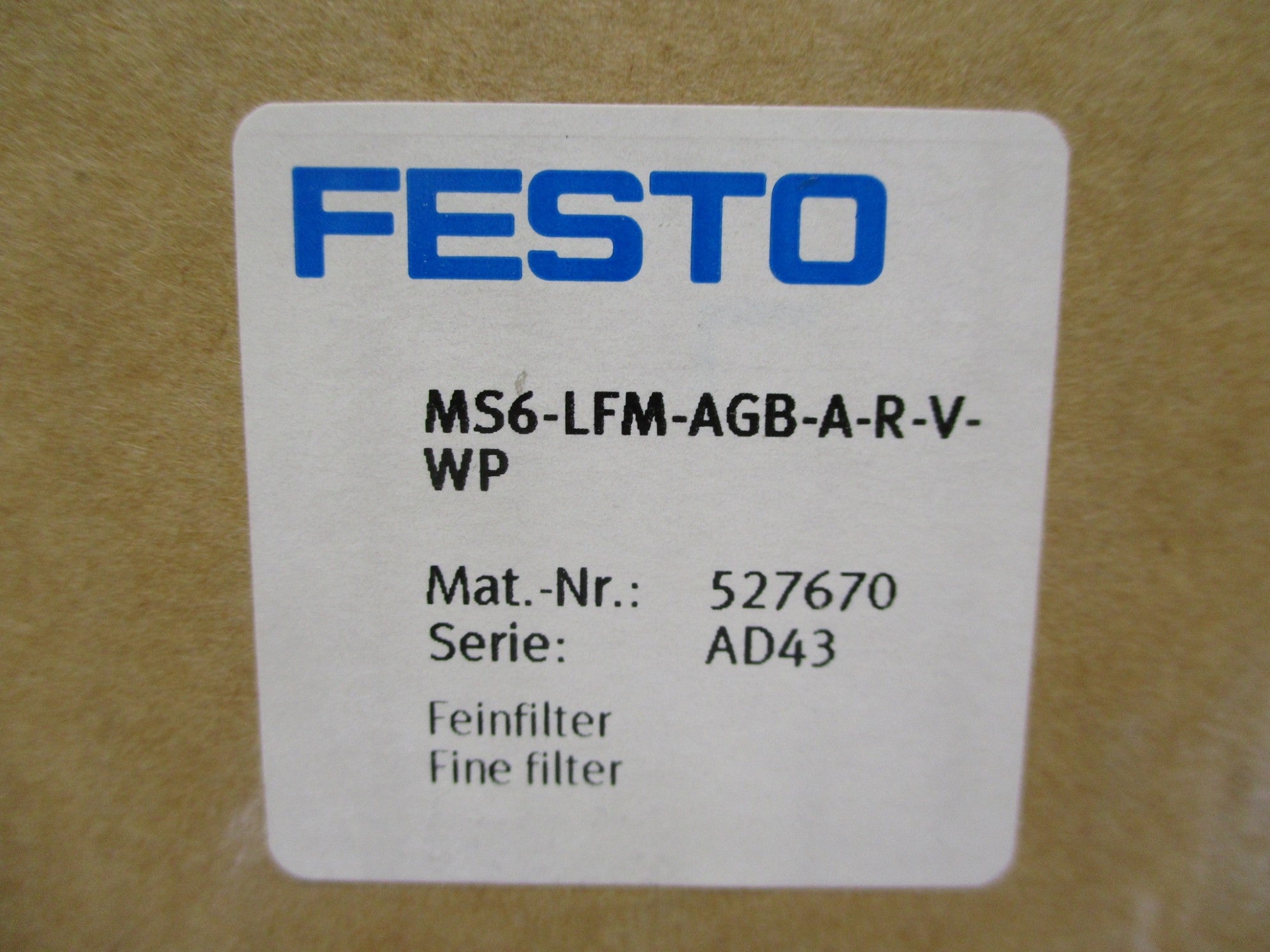 FESTO MS6-LFM-AGB-A-R-V-WP NSMP