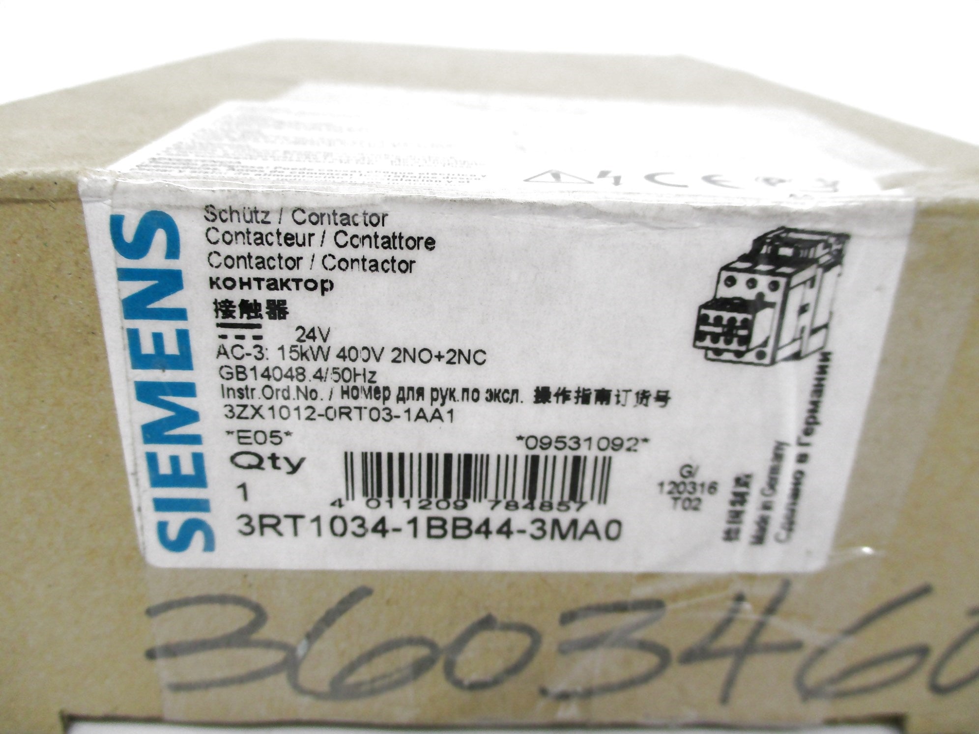 SIEMENS 3RT1034-1BB44-3MA0 NSMP